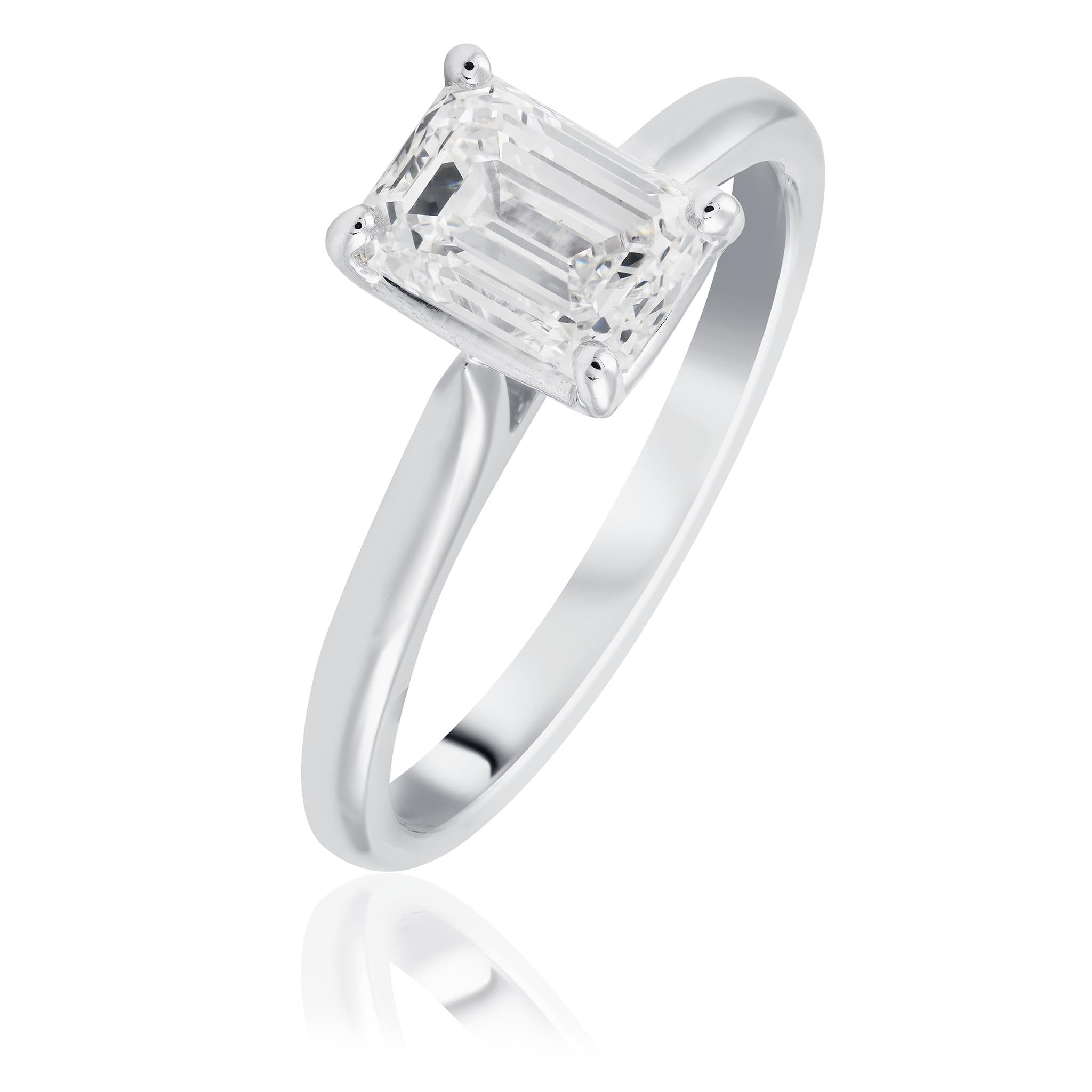Emerald Cut Diamond Engagement Ring
