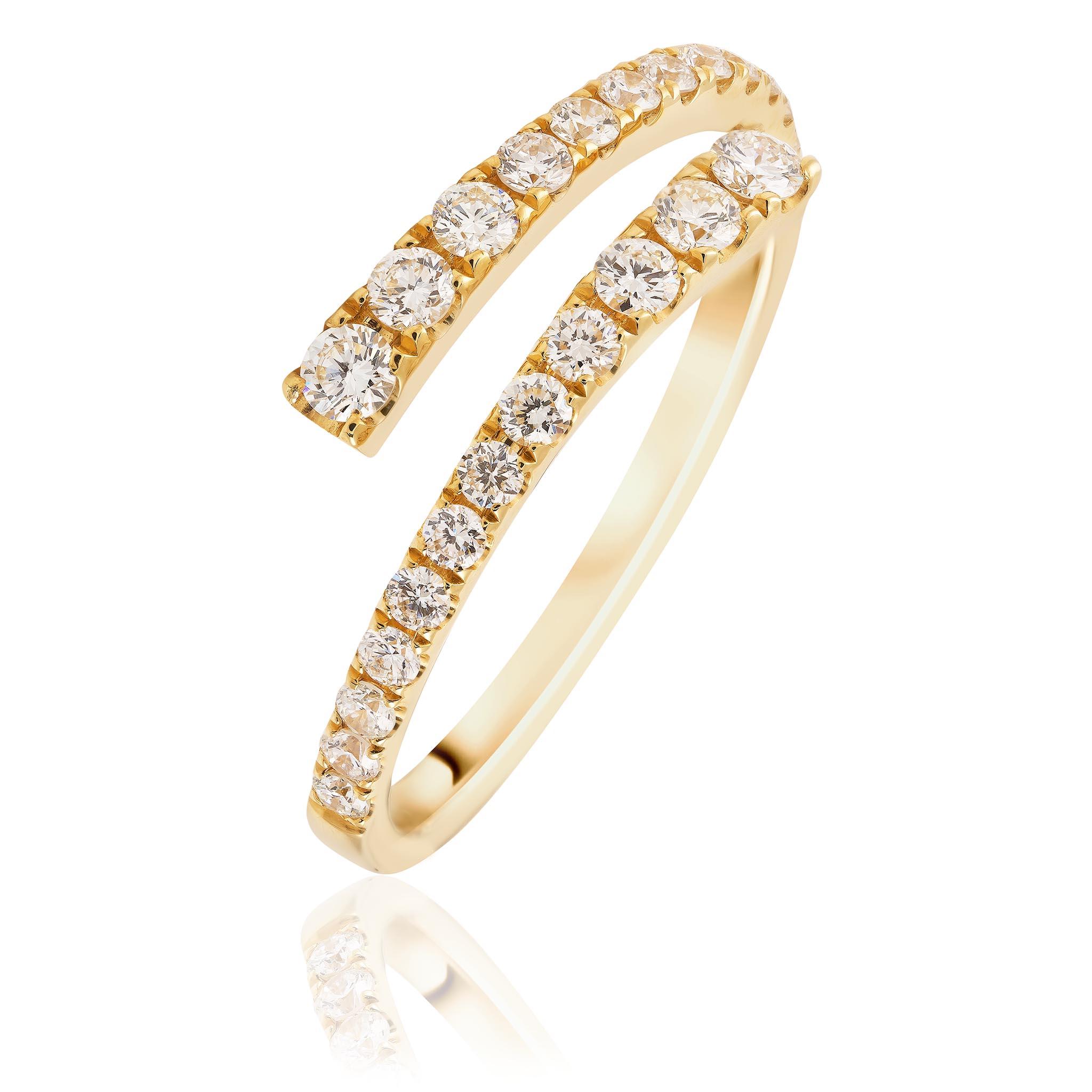 Yellow Gold Split Design Diamond Ring