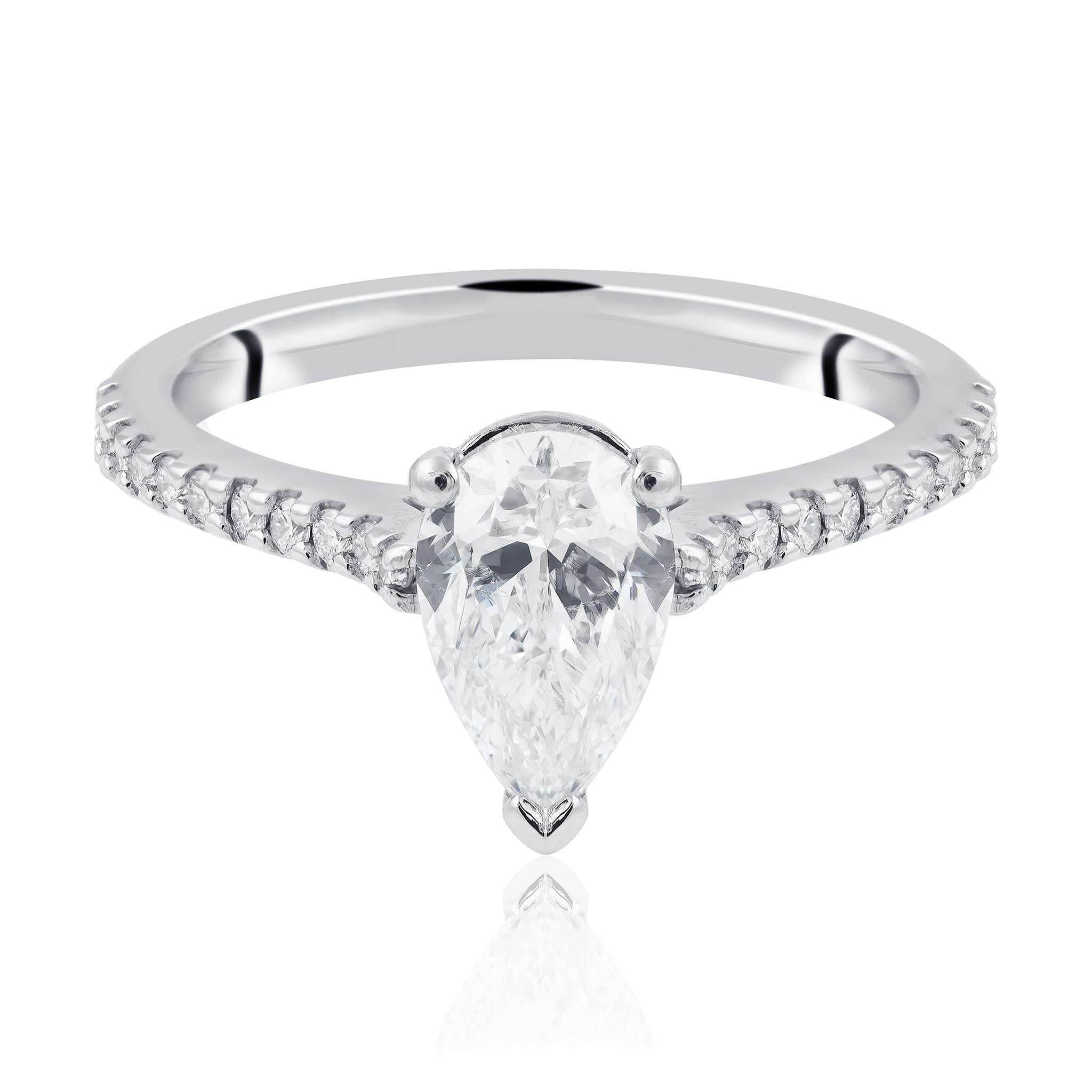 Pear Cut Diamond Engagement Ring