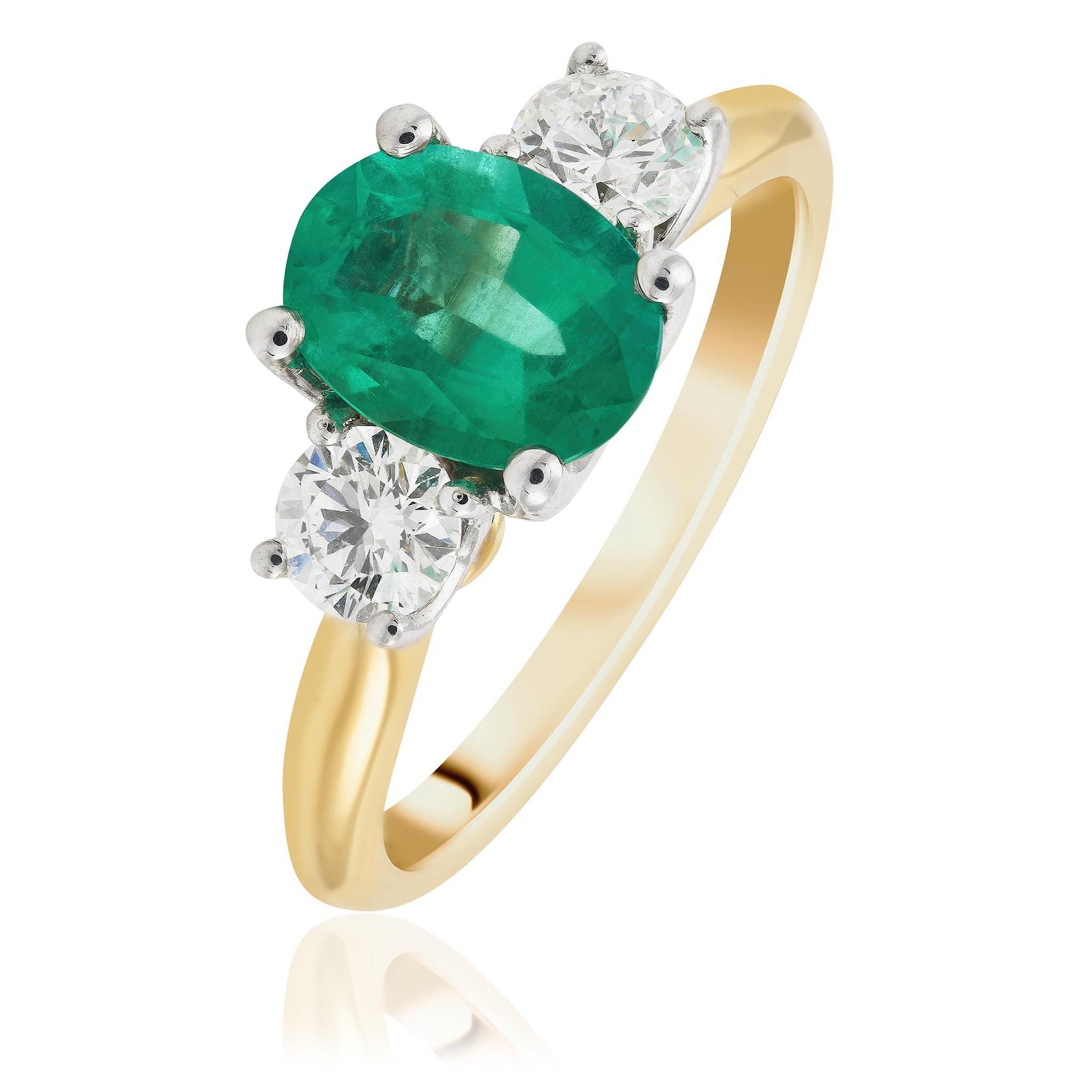 Emerald and Diamond Trilogy Ring
