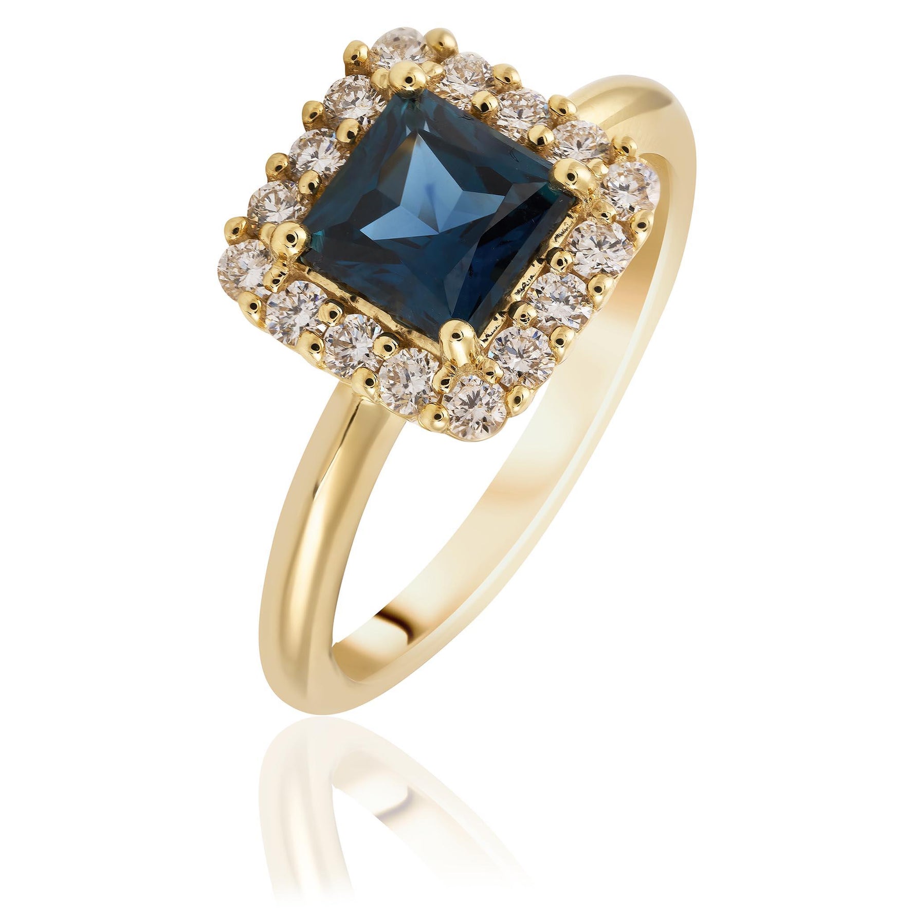 Sapphire and Diamond Yellow Gold Ring