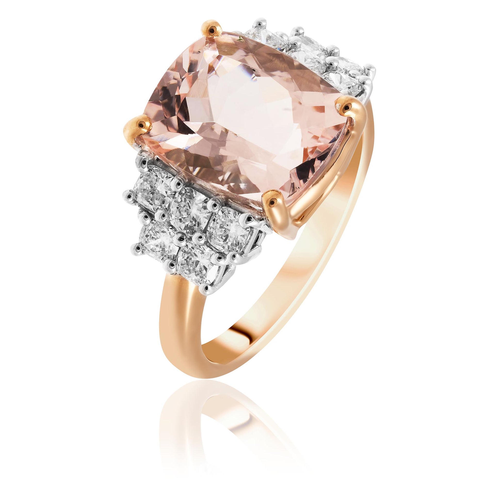 morganite and diamond ring