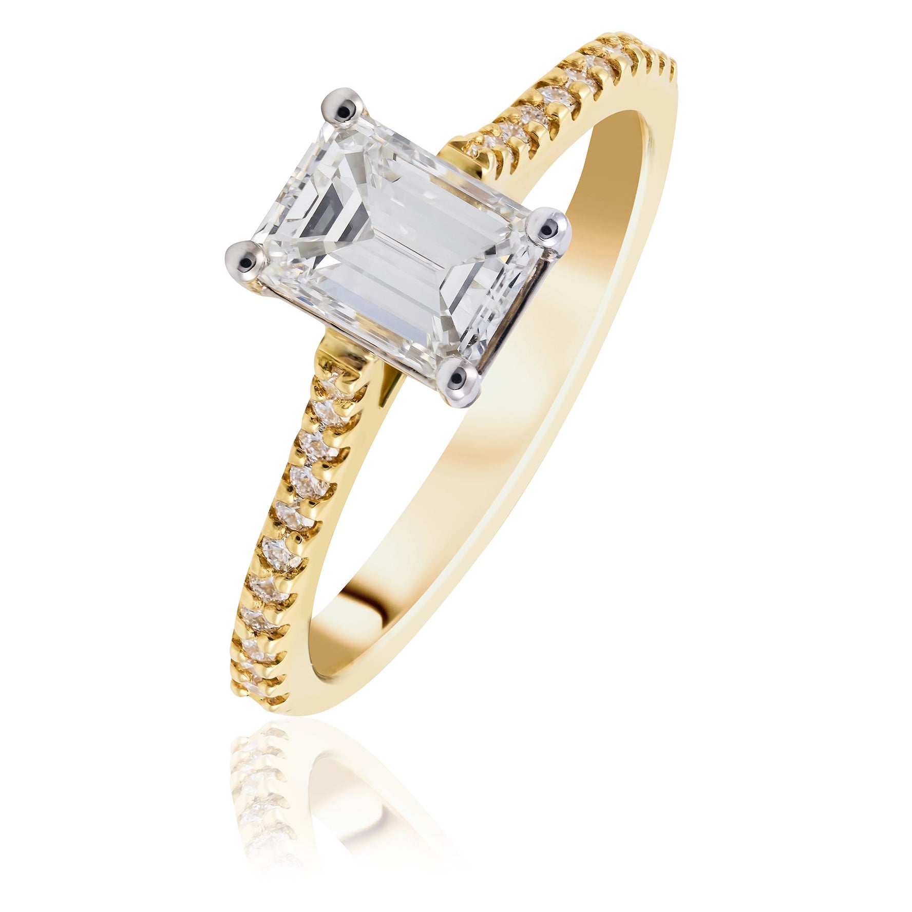 Diamond engagement ring Emerald cut