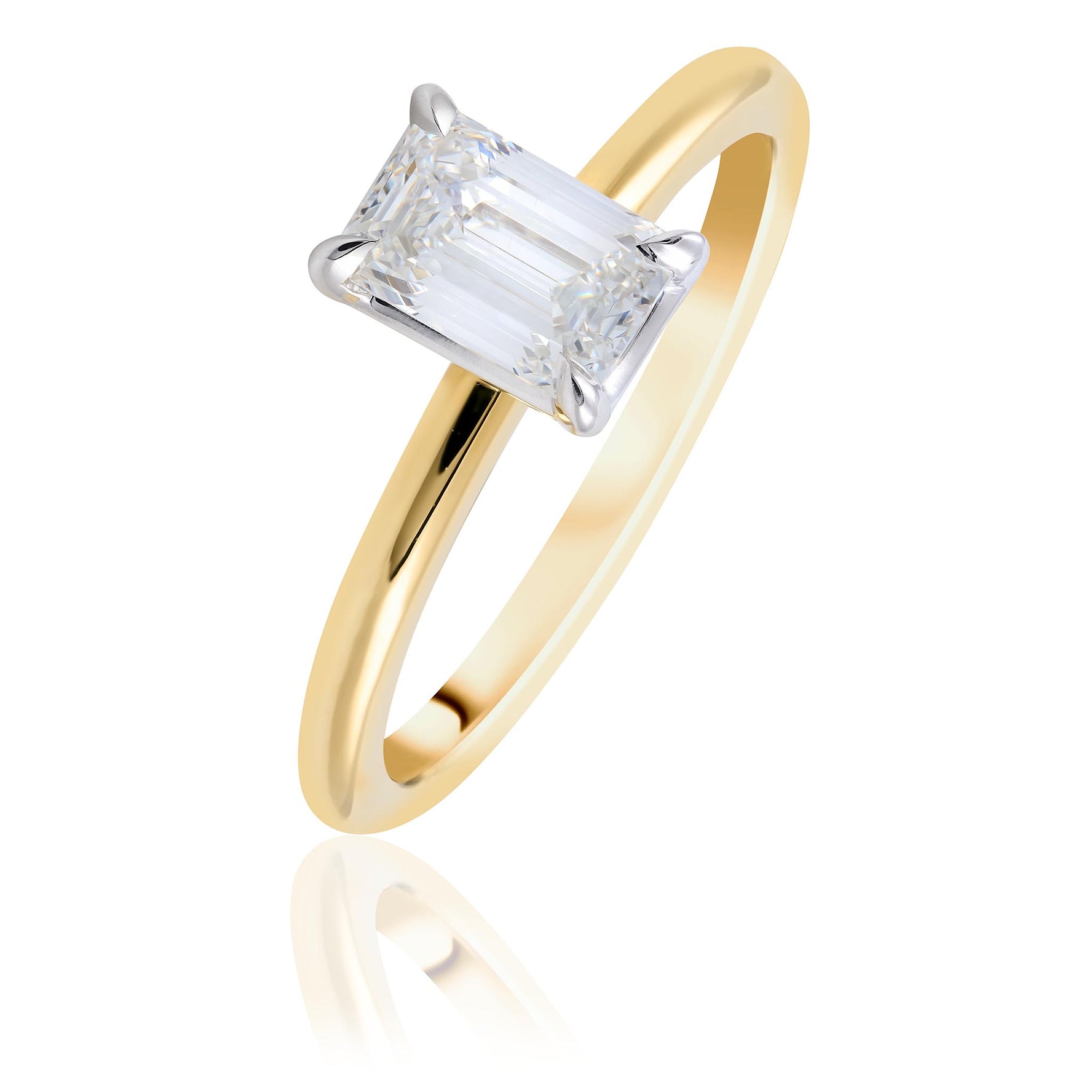 1ct emerald diamond engagement ring