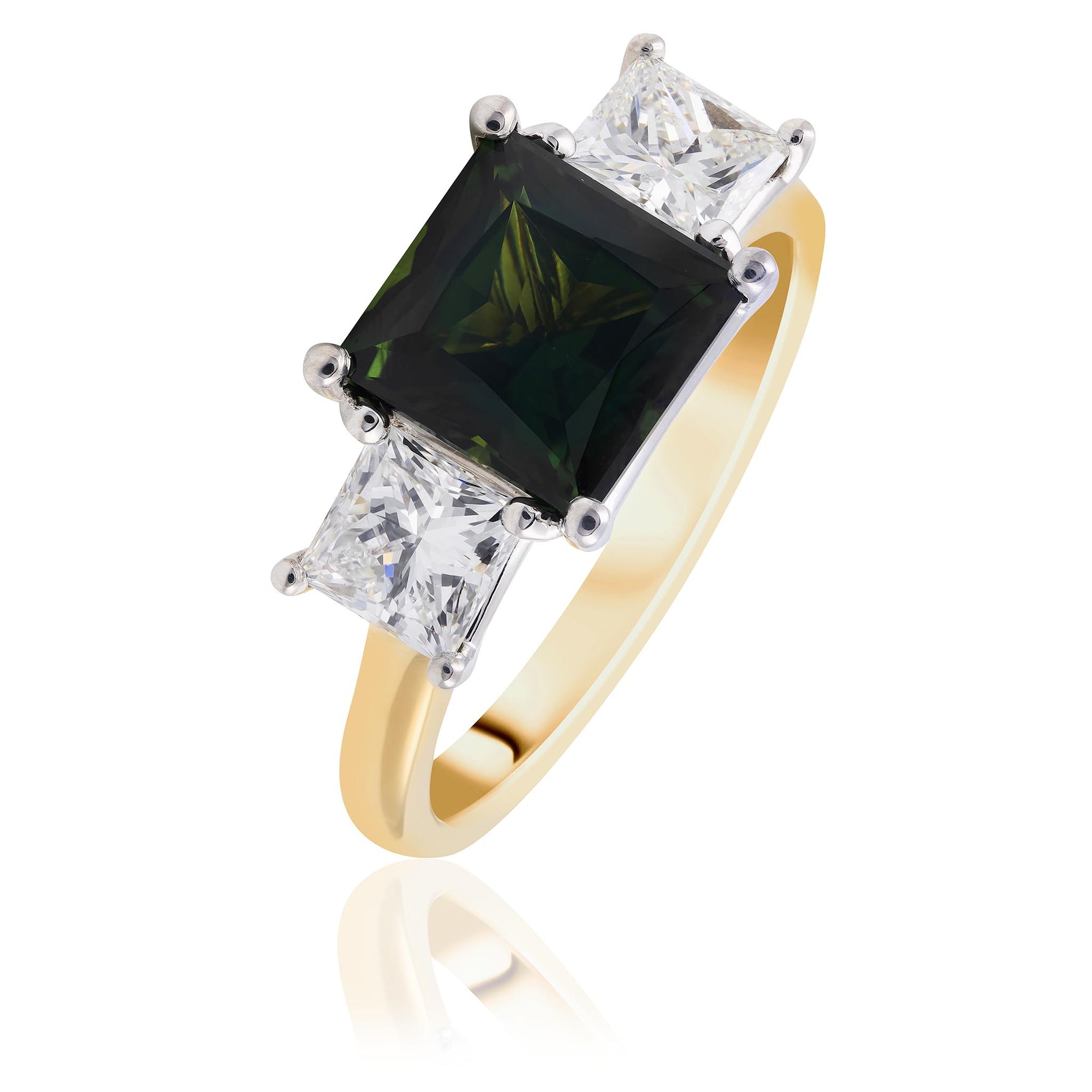 Green Sapphire Engagement Ring