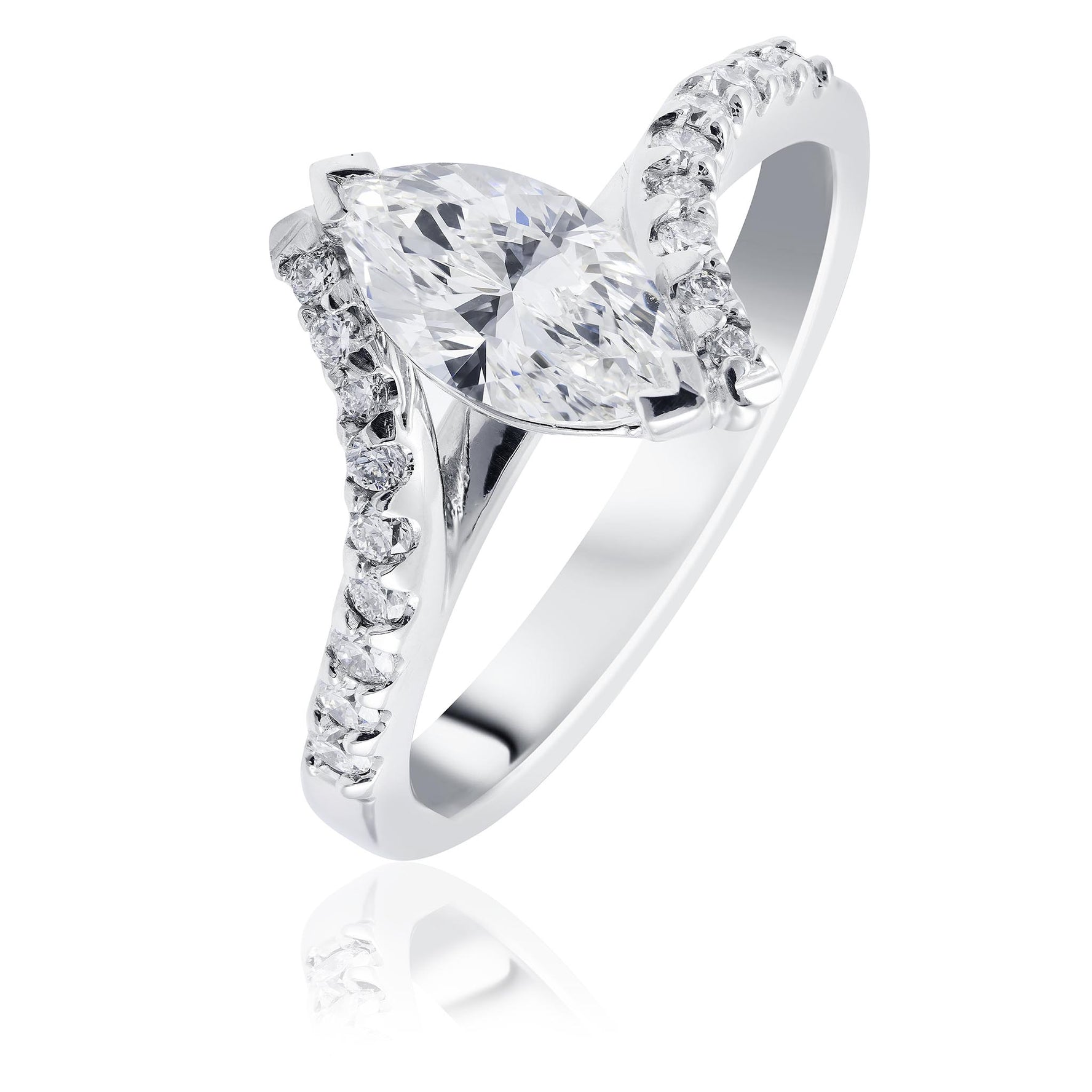 Custom made diamond engagement ring