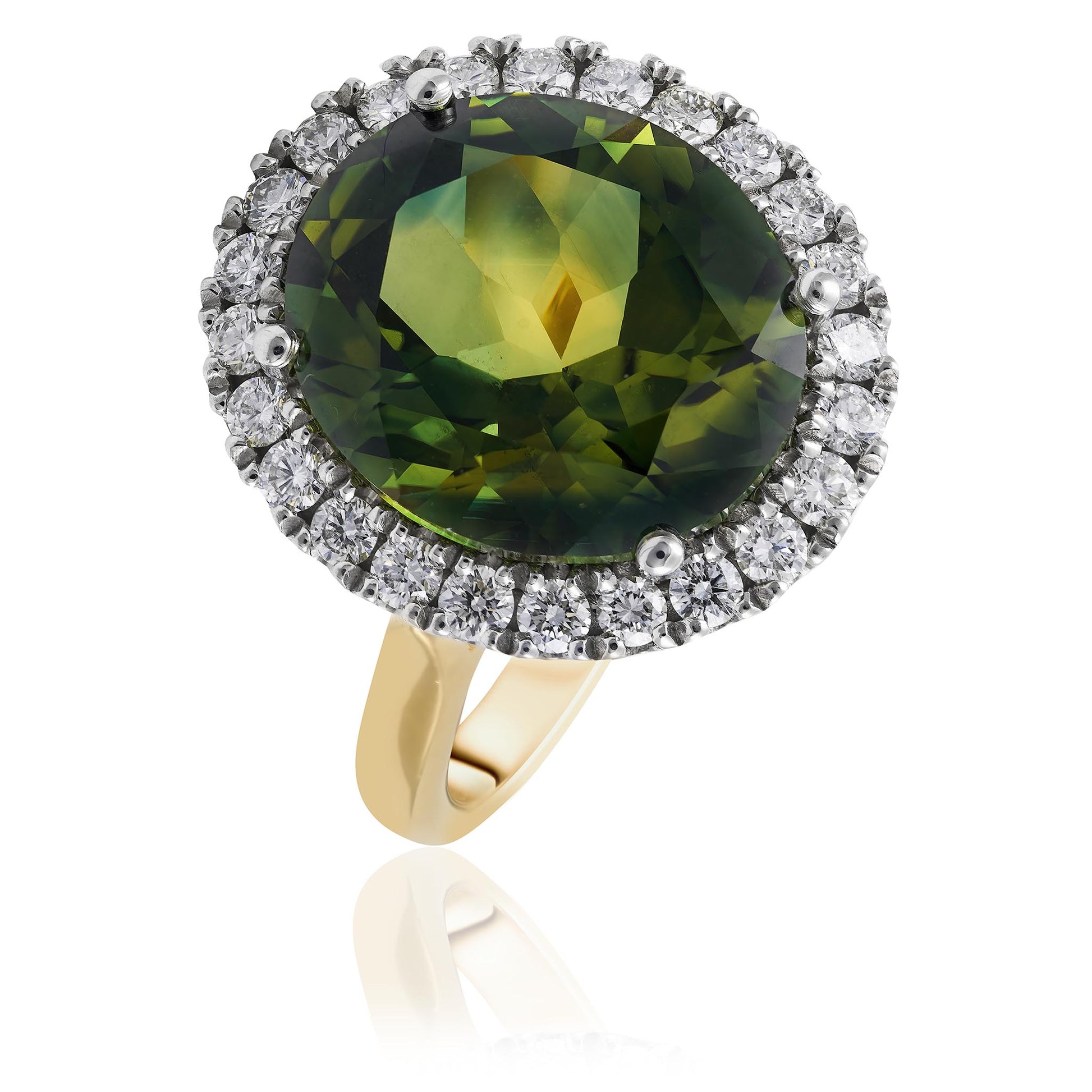 Green Sapphire Coloured Gemstone Ring