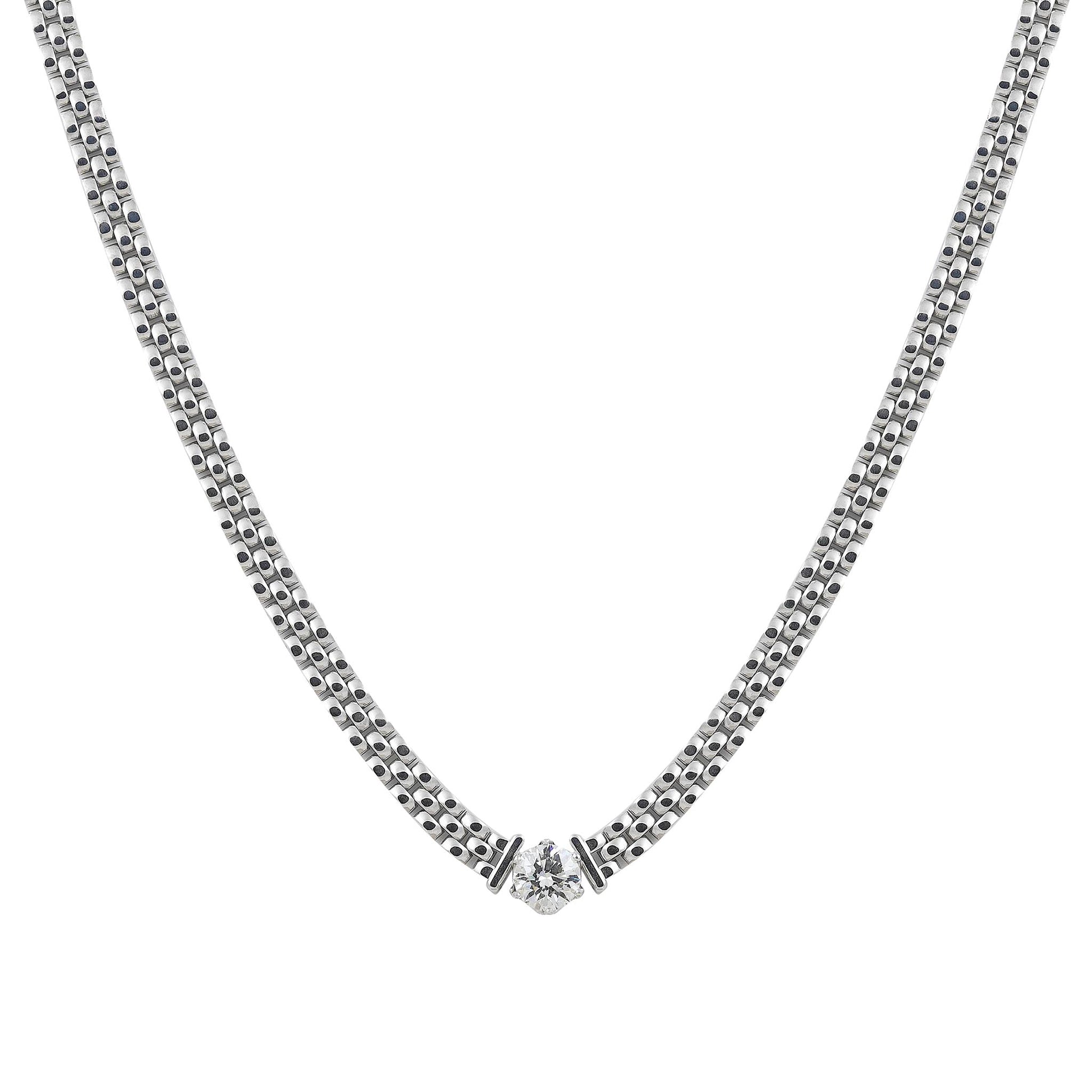 Diamond bar necklet