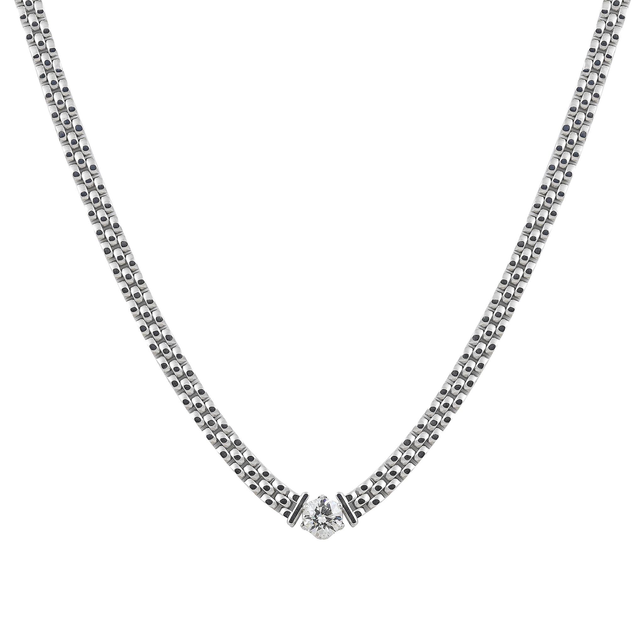 Diamond bar necklet