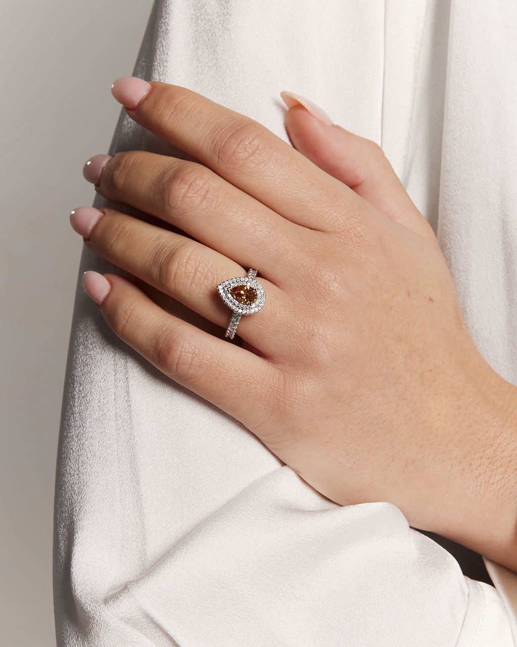 Cognac Pear Cut Diamond