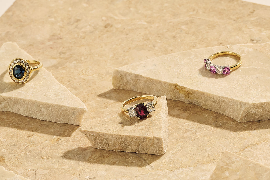 Cushion Cut Ruby & Diamond Trilogy