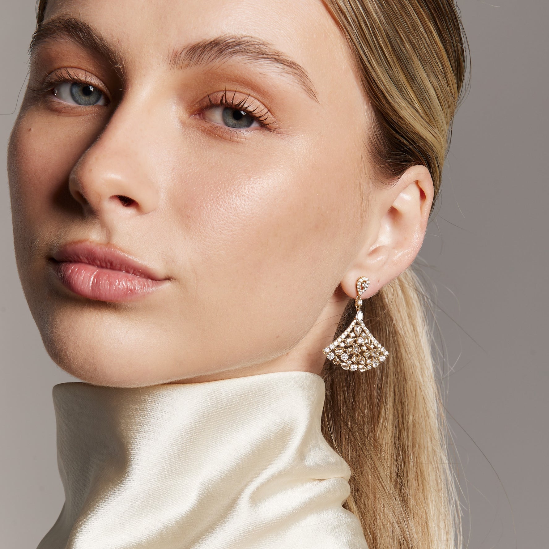 Triangular Shaped Diamond Drop Earrings