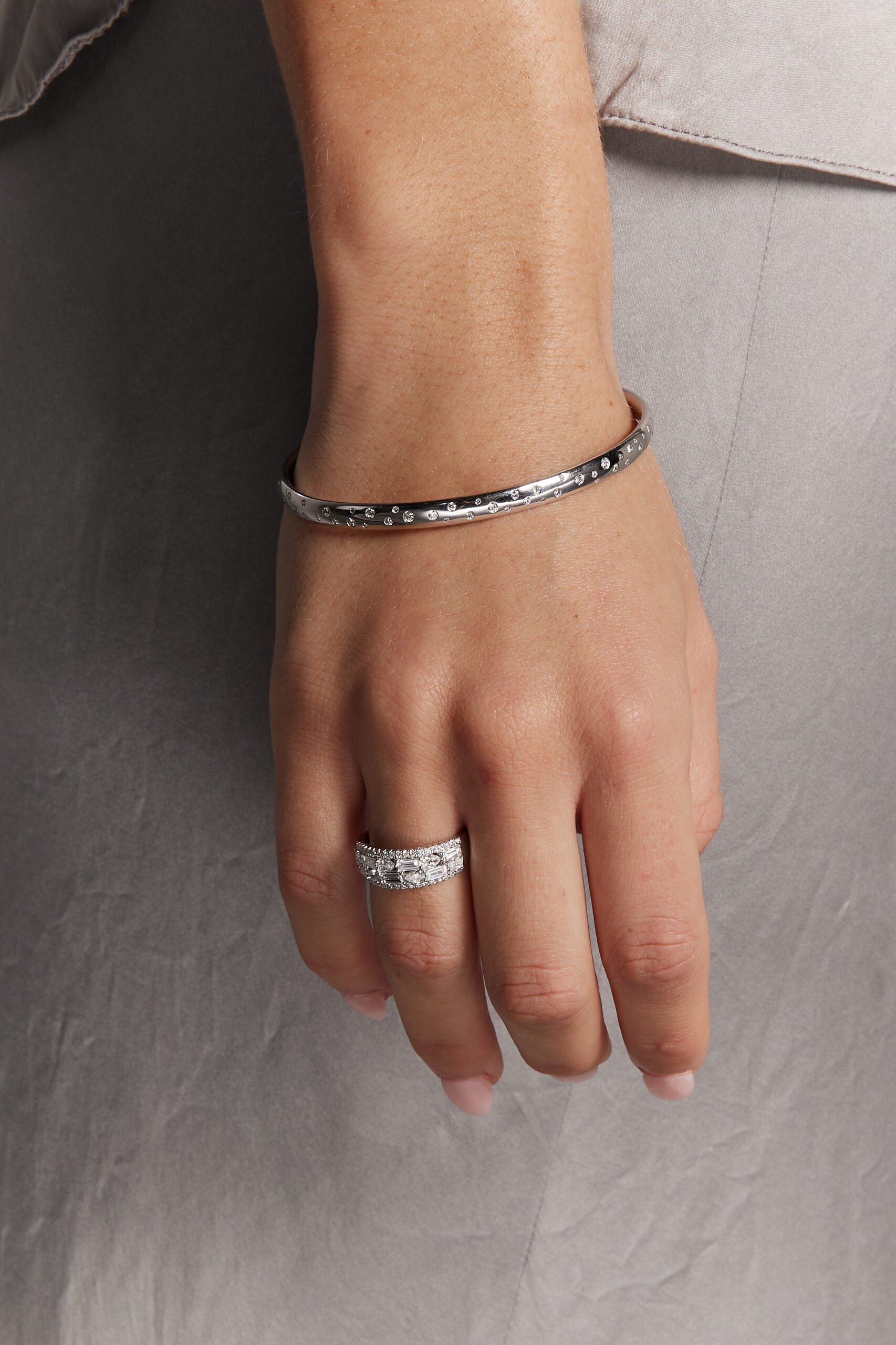 Galaxy Bangle and Diamond Cocktail Ring