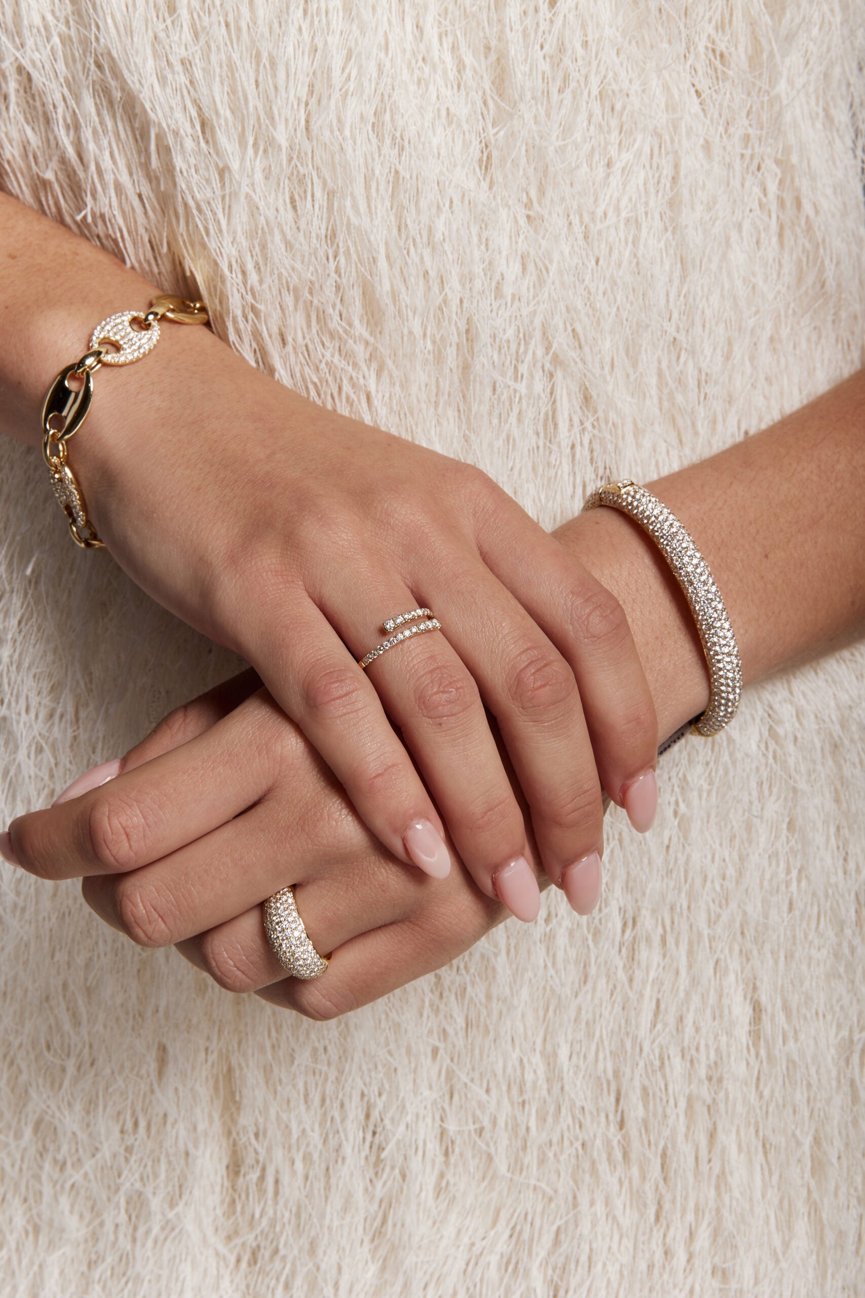 Yellow Gold Cocktail rings and diamond bangles and bracelets