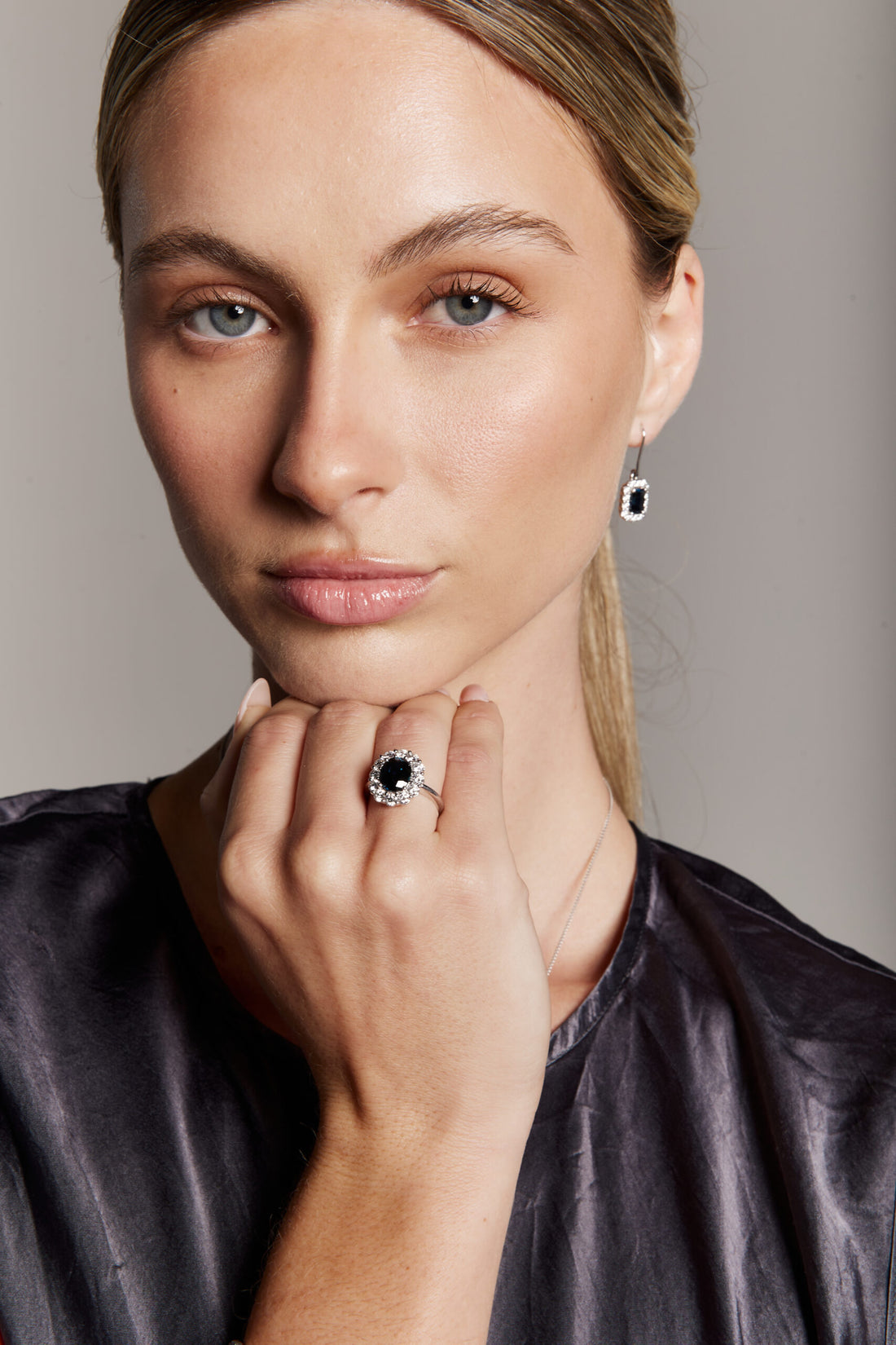 Australian Sapphire Ring and Earrings