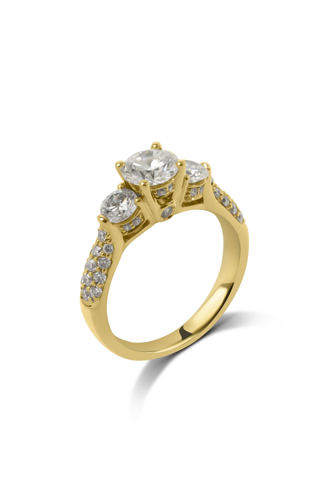 Diamond Trilogy with Pave Diamonds