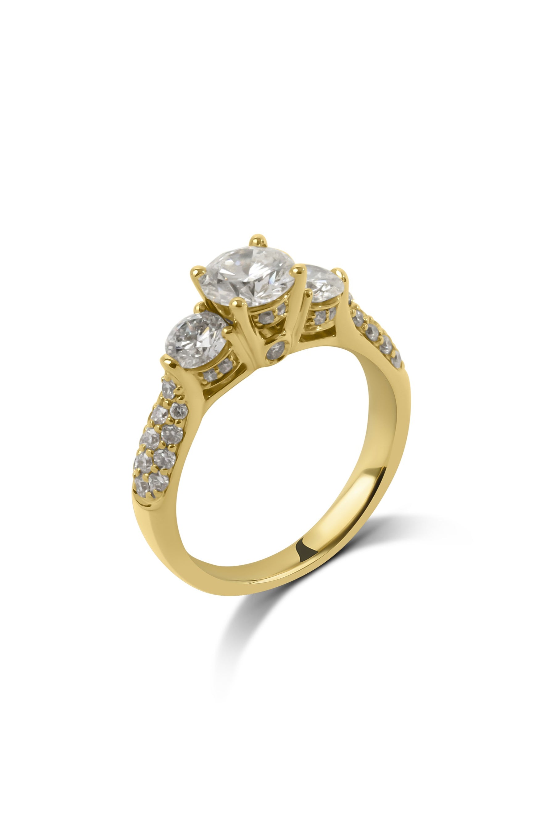 Diamond Trilogy with Pave Diamonds