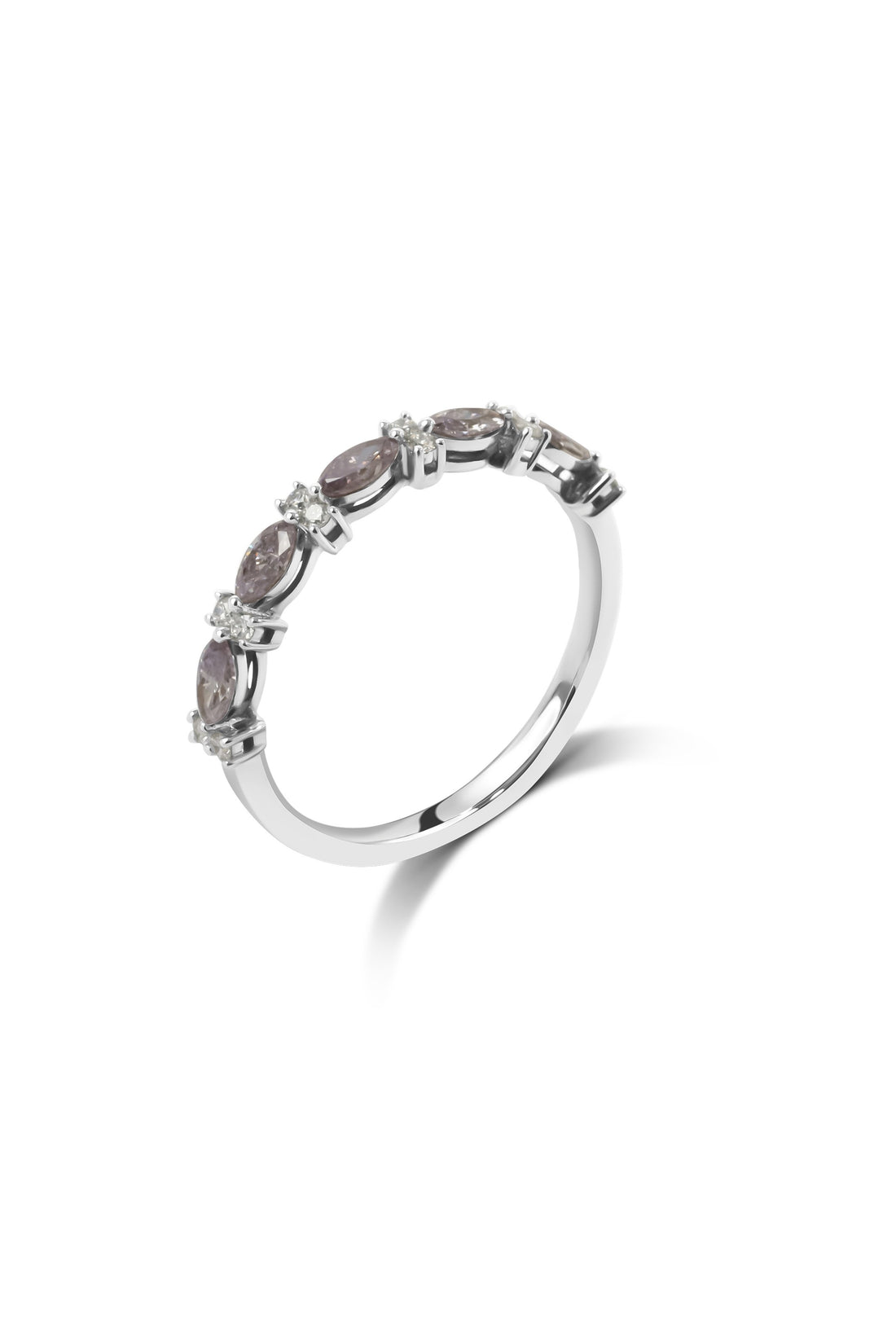 Pink Diamond Wedding Band
