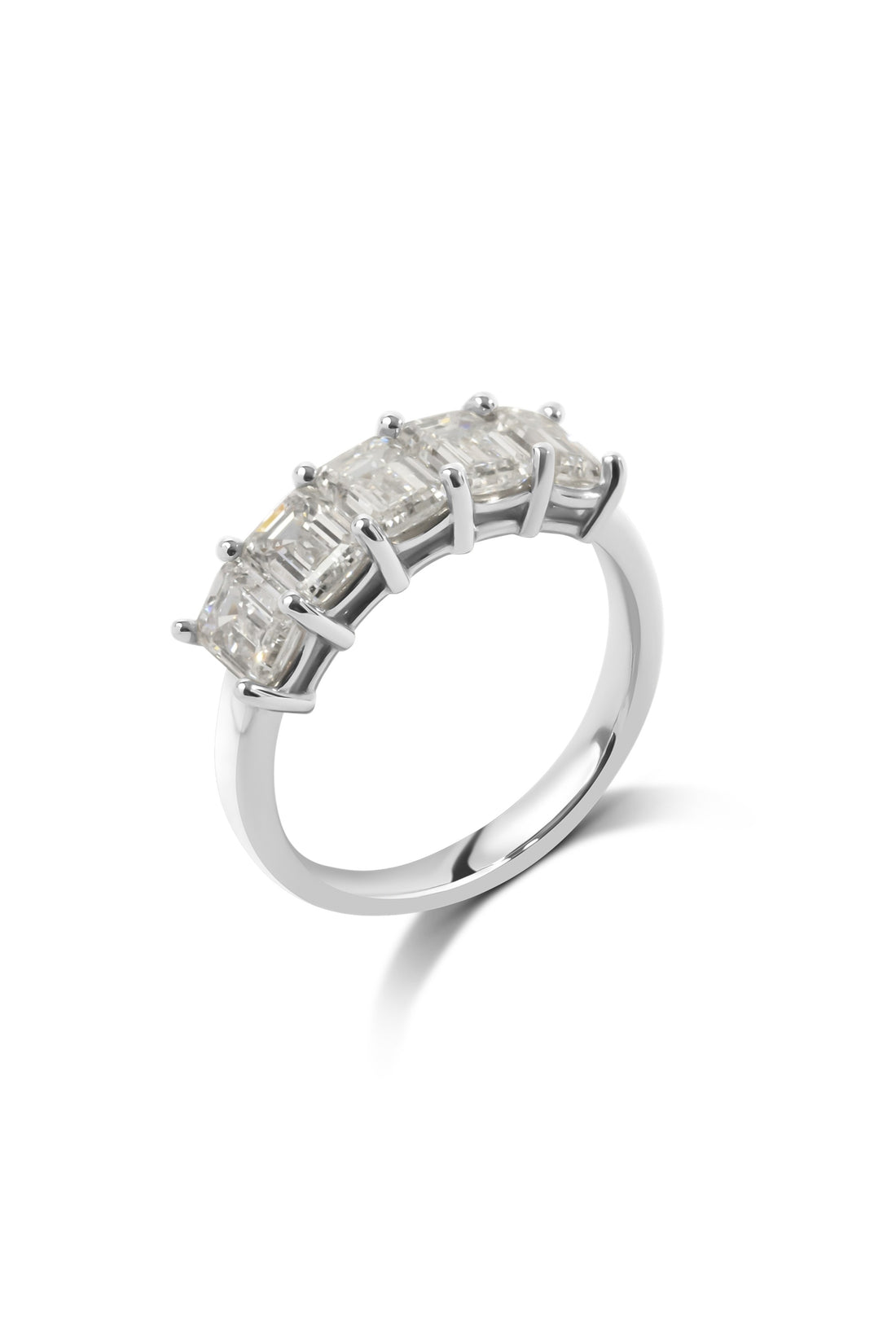 Platinum Emerald Cut Five Stone