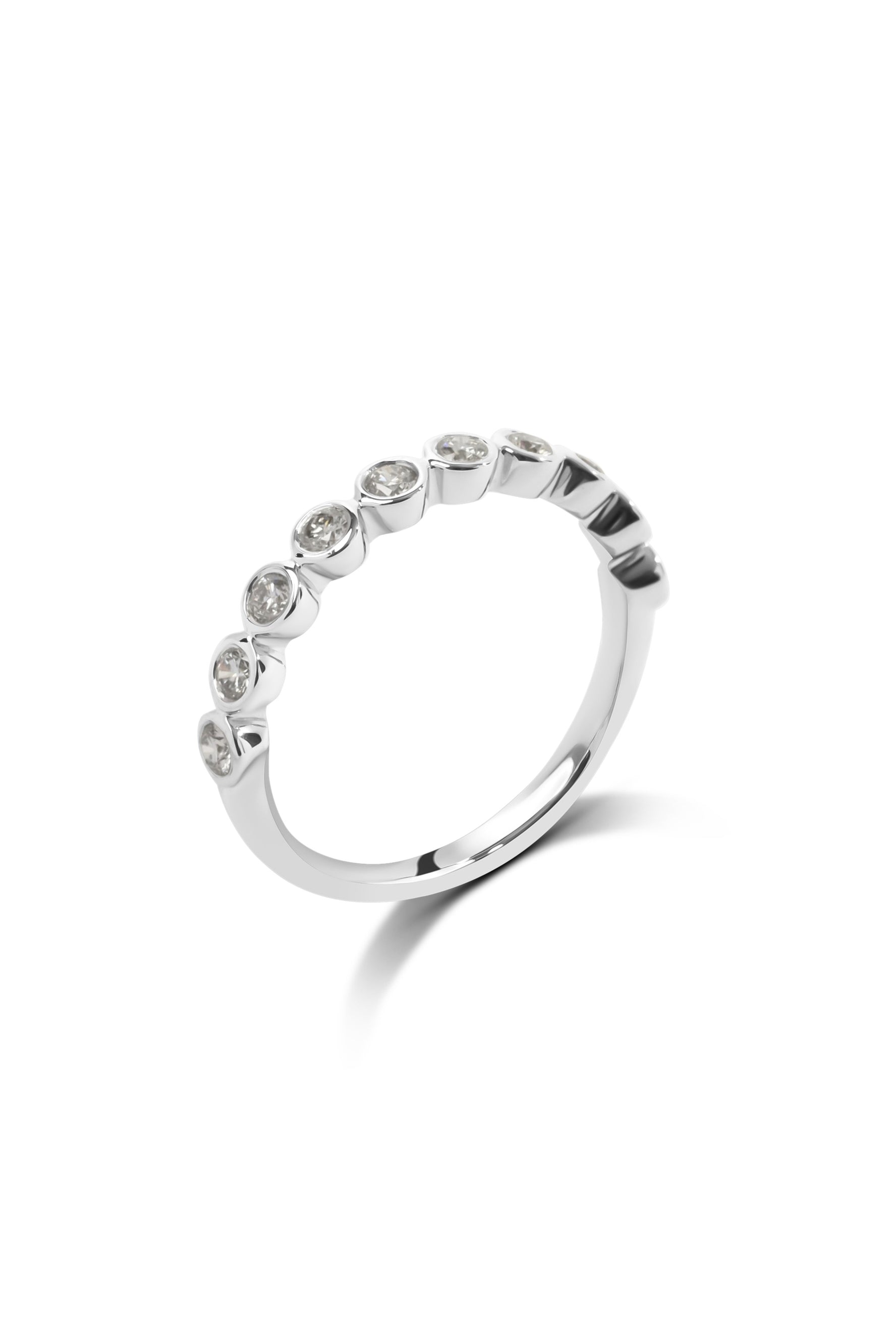 18ct White Gold Bezel Set Diamond Band