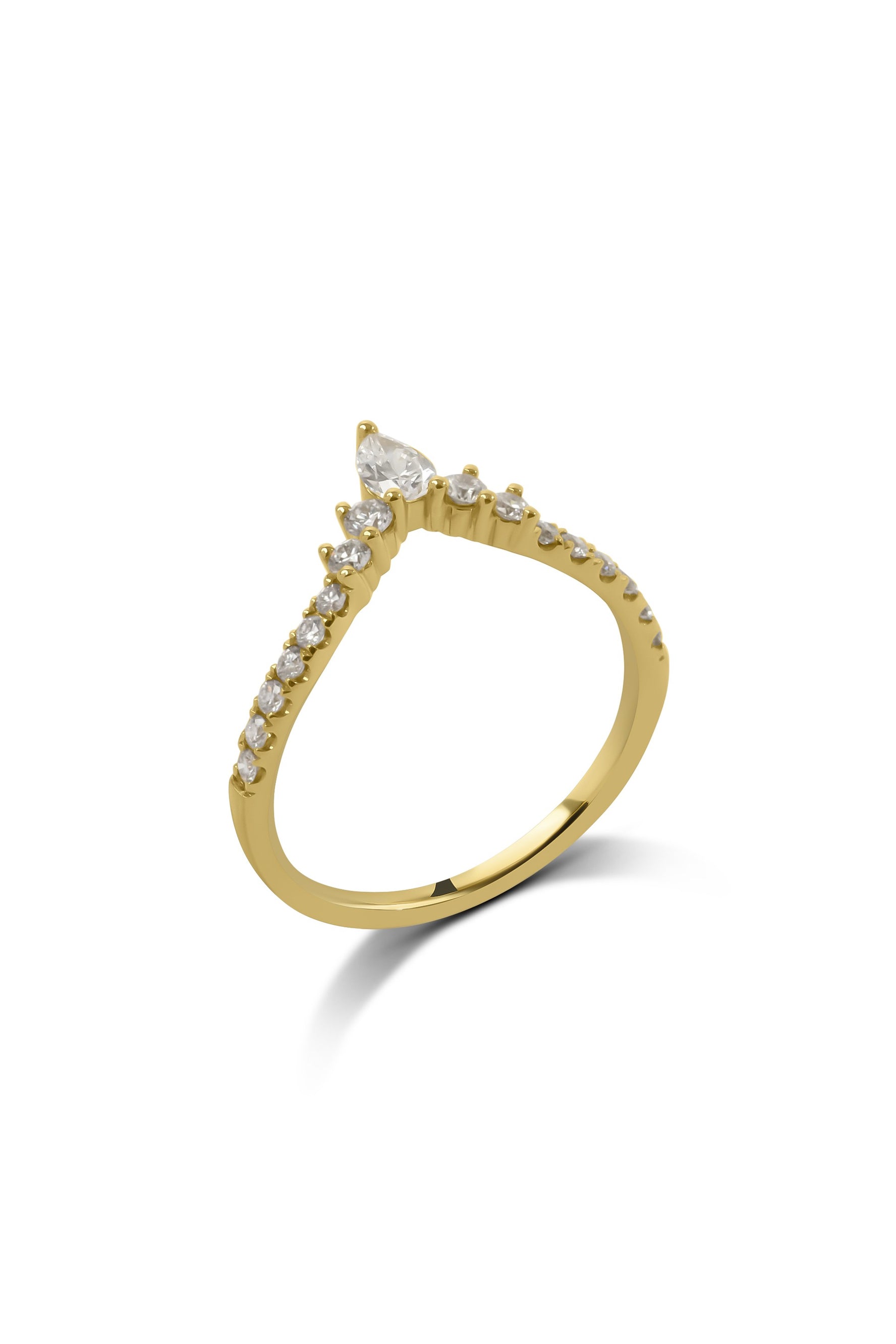 Pear Cut Curved Style Wedding Band