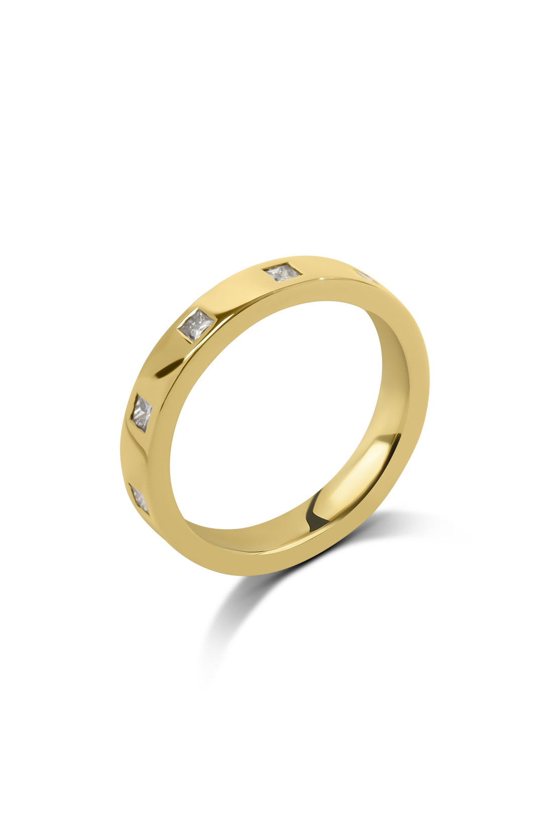 18ct Yellow Gold Princess Cut Diamond Band