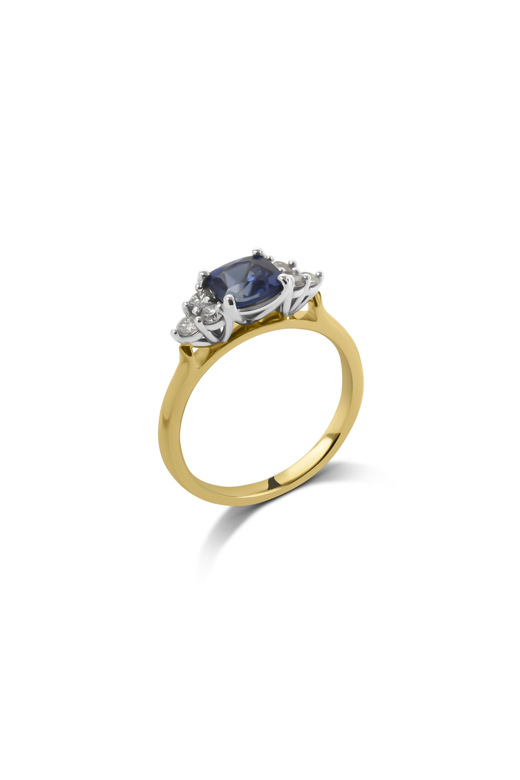 Cushion Cut Sri Lankan Sapphire Ring
