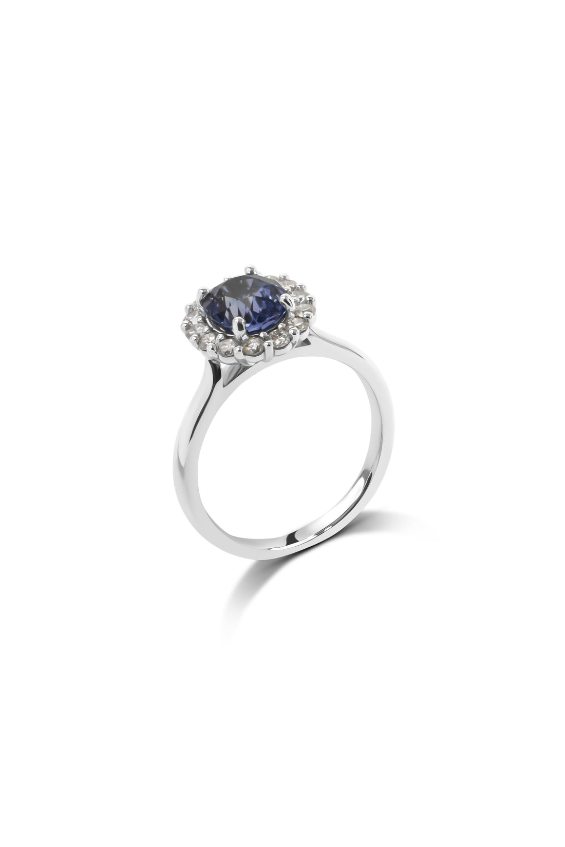 Ceylon Sapphire & Diamond Halo