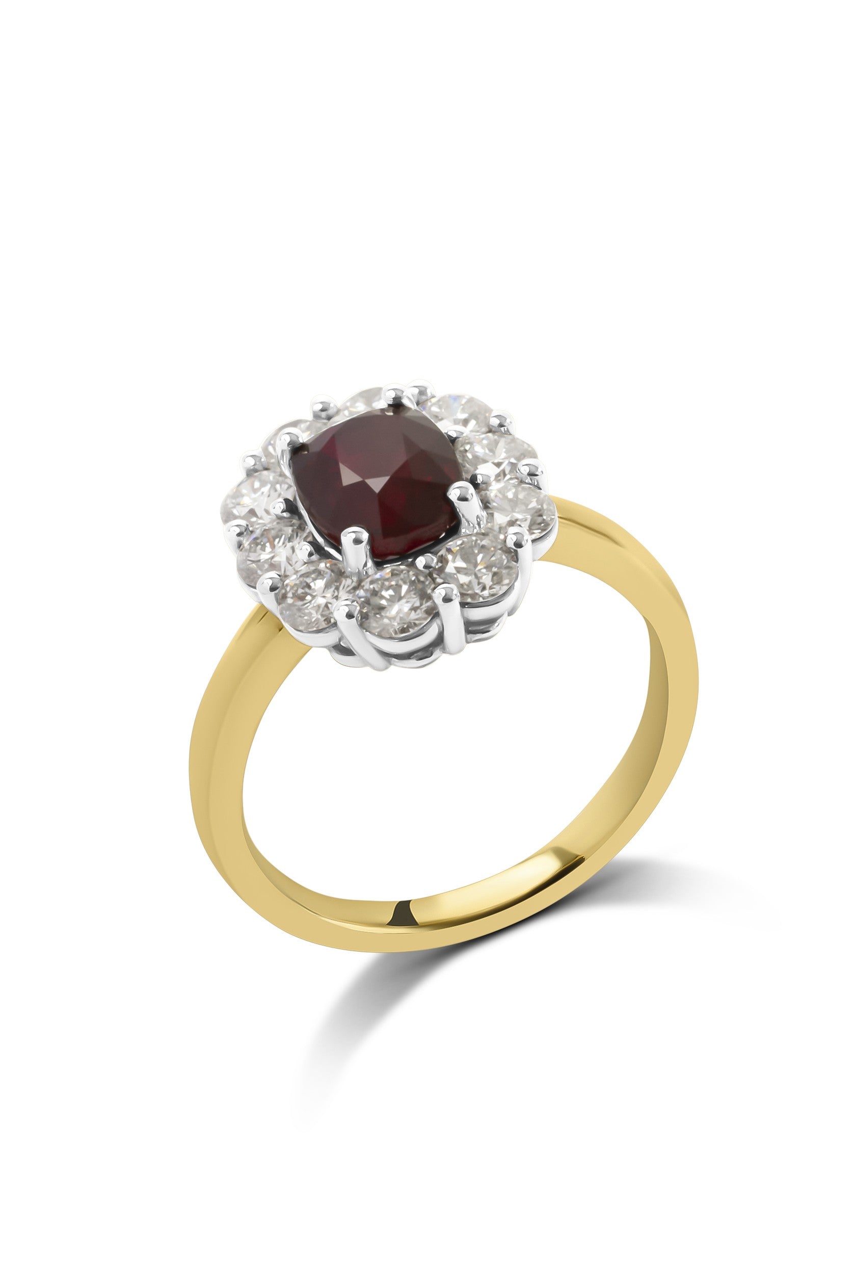 1.93ct African Ruby & Diamond Halo