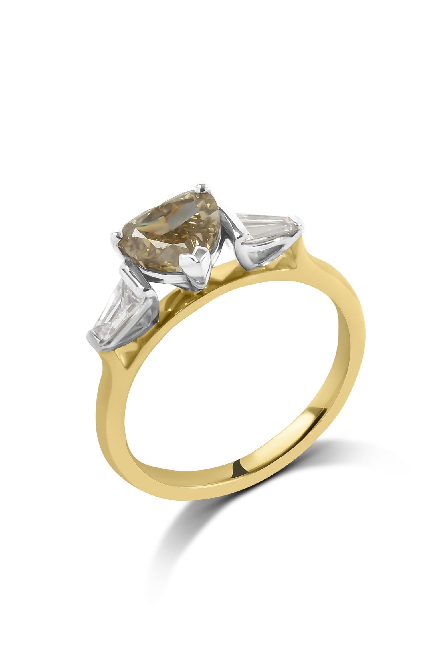 Heart Cut Champagne Diamond Trilogy
