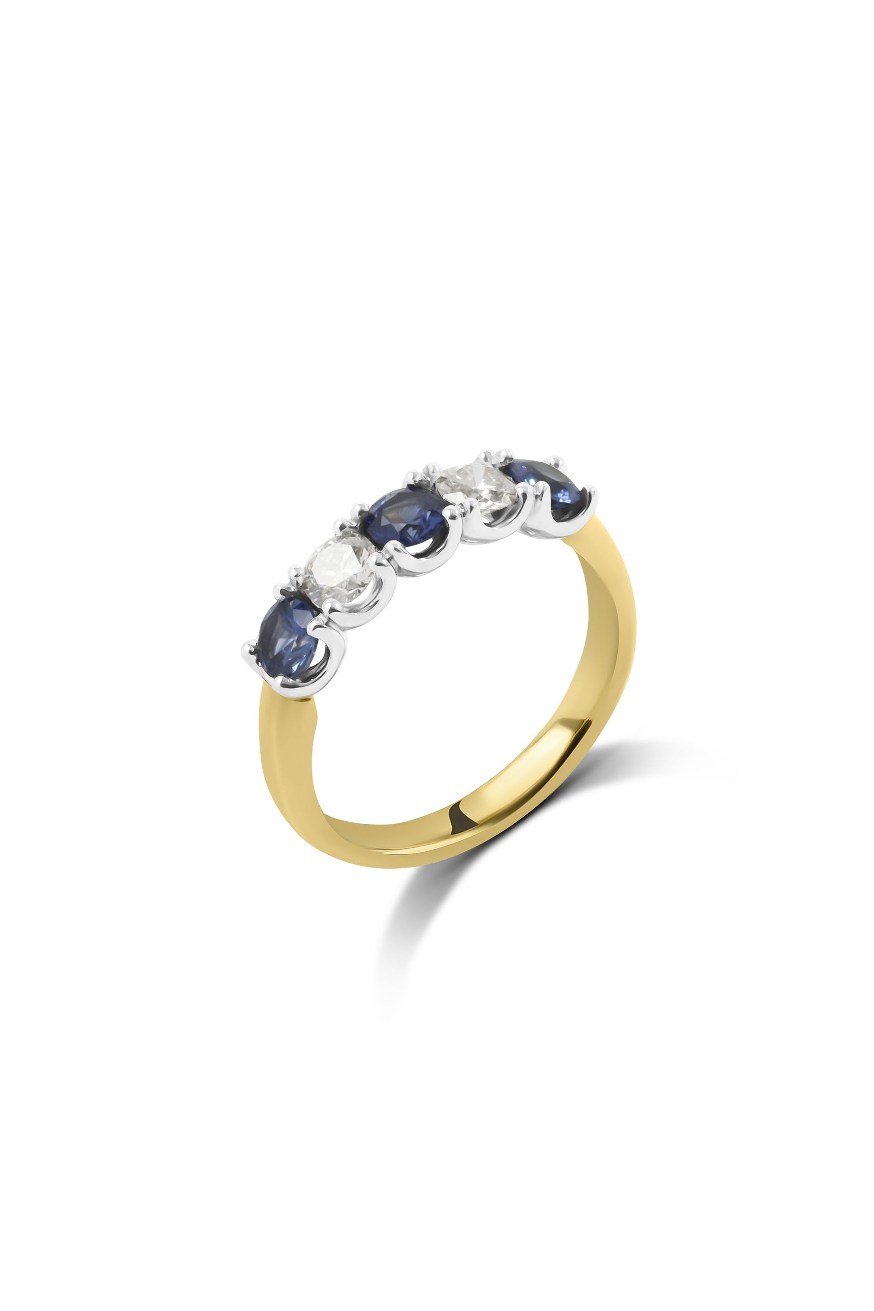 Ceylon Sapphire & Diamond Five Stone