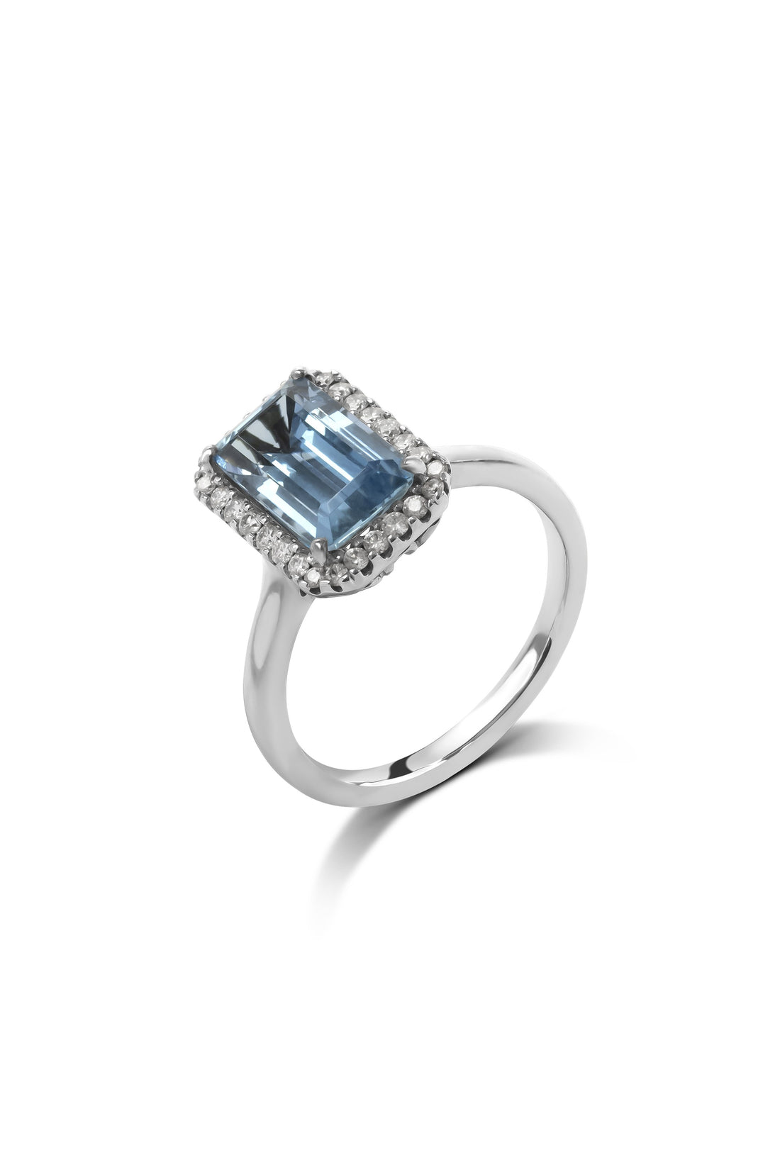 Aquamarine and Diamond Halo