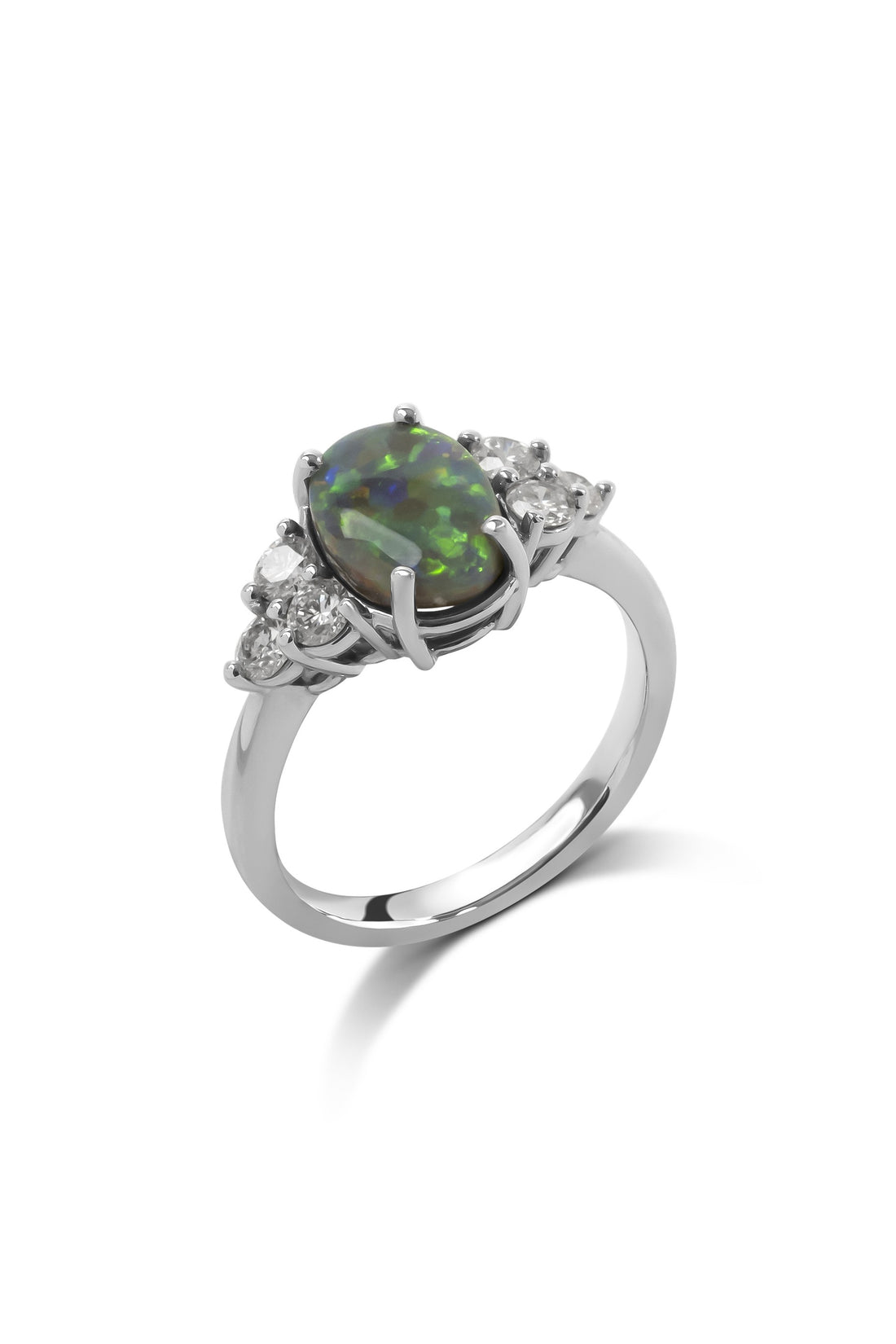 Australian Bolder Opal and Diamond Ring