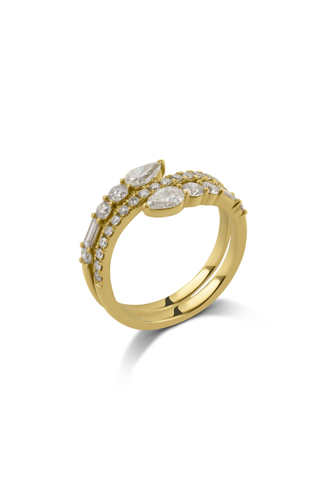 Pear Cut Diamond Split Band Ring