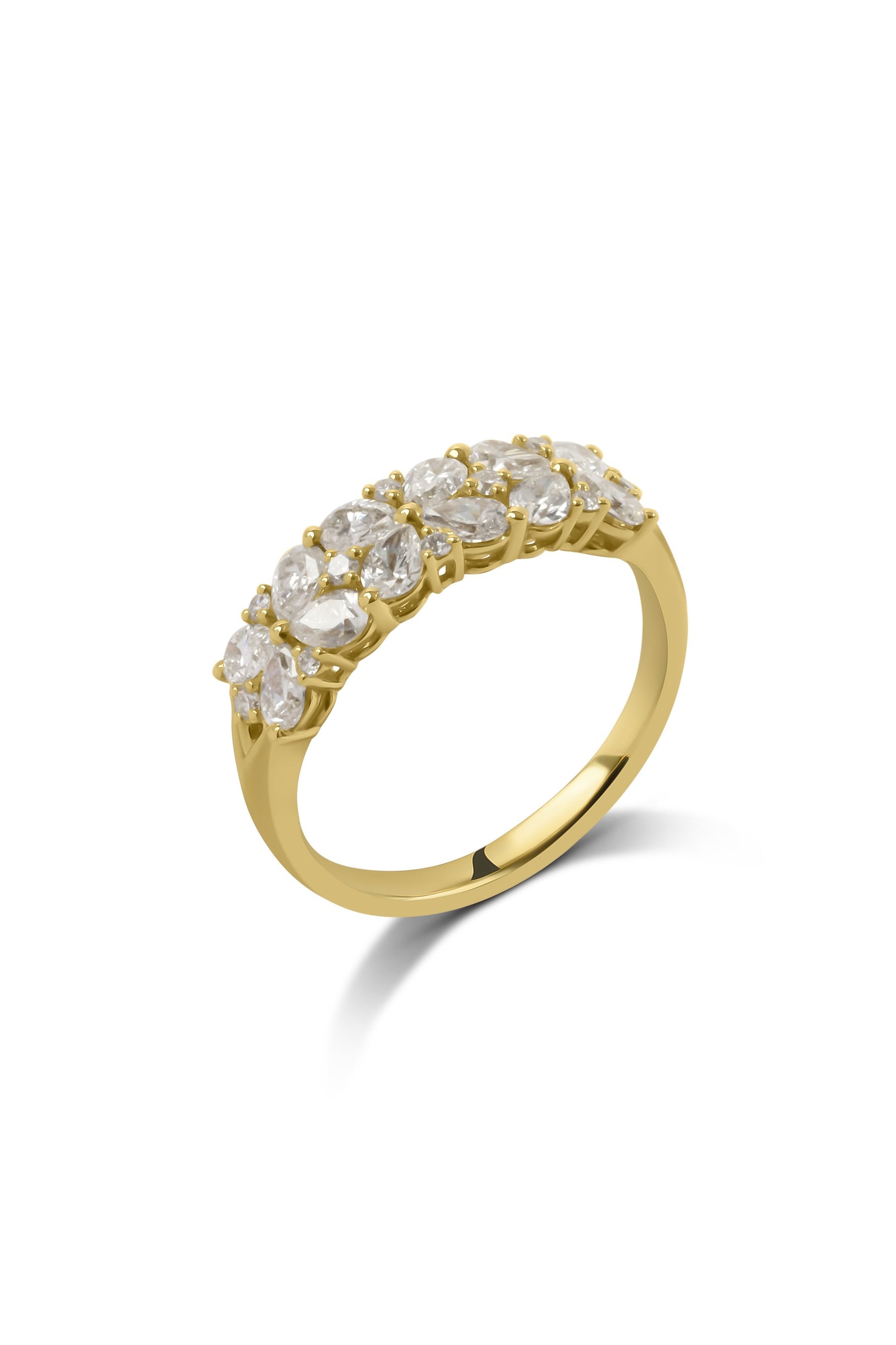 18ct Yellow Gold Pear Cut Diamond Band