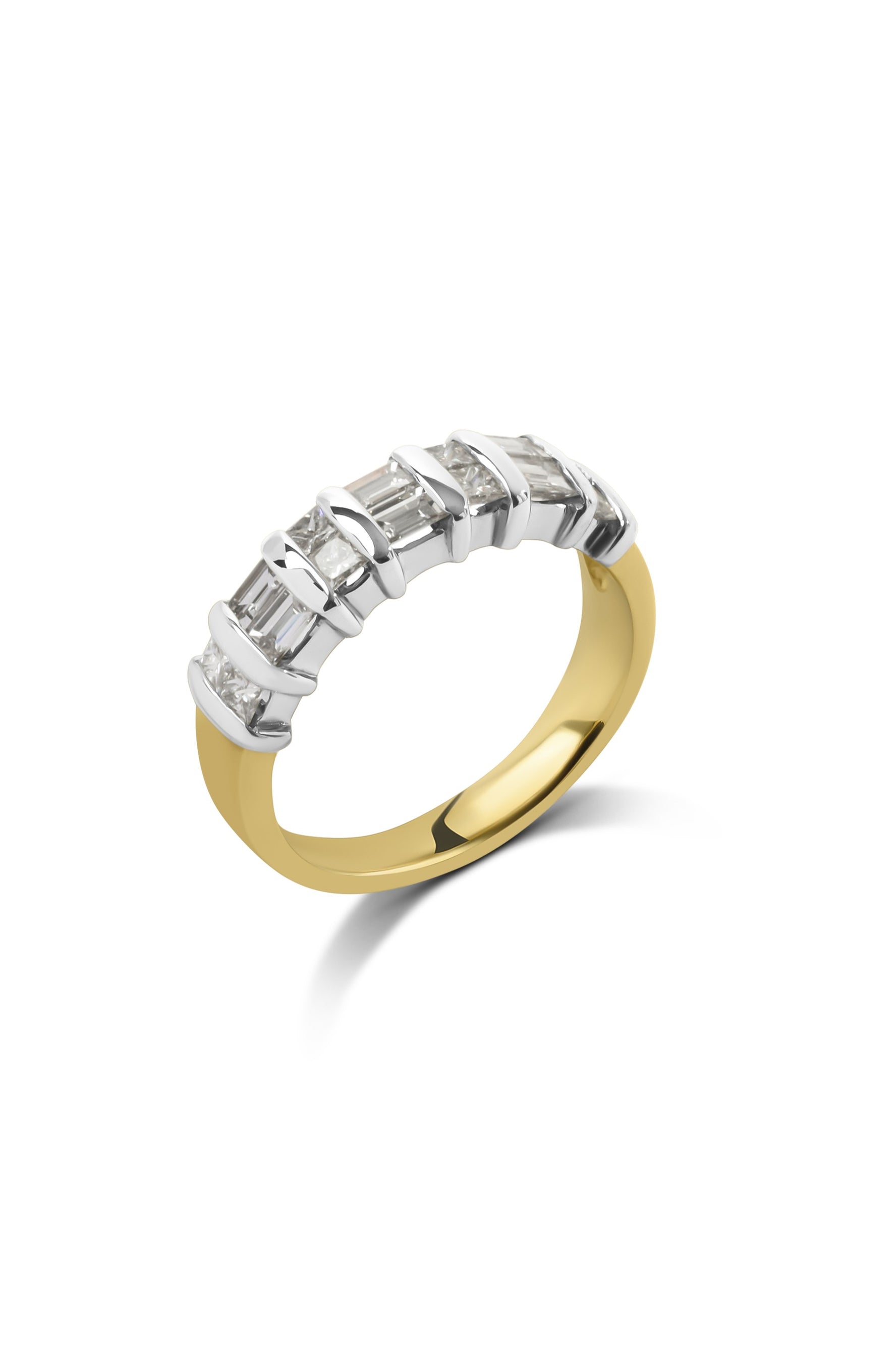 0.81ct of Baguette & Princess Cut Diamond in 18ct Yellow & White Gold