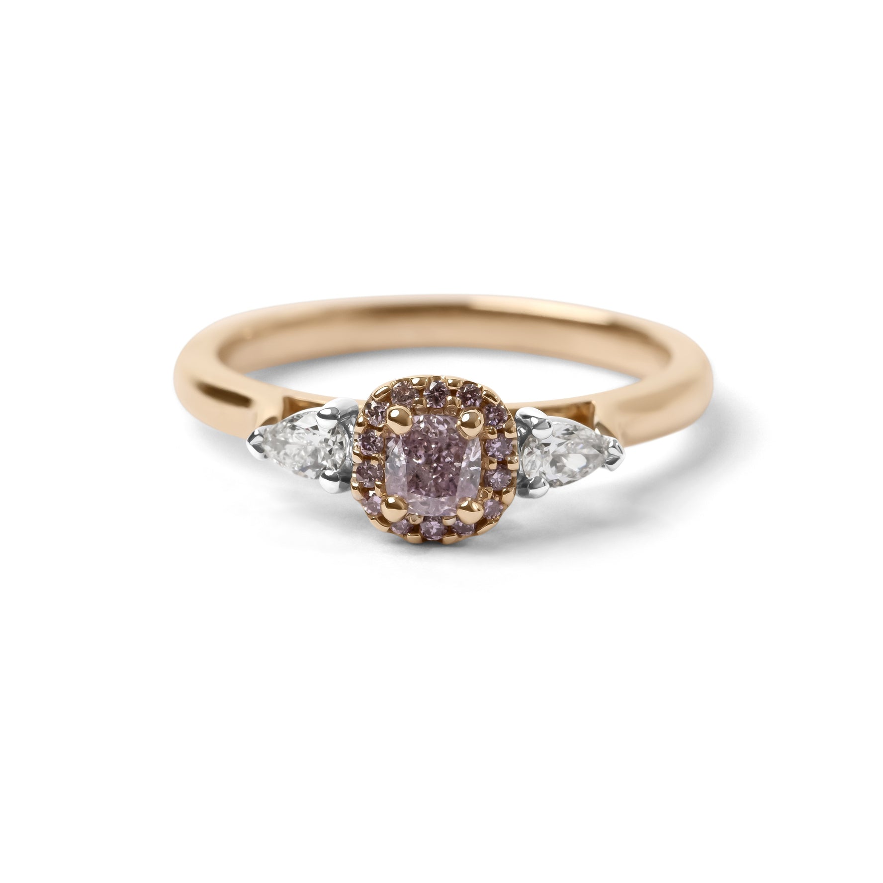 Cushion Cut Pink Diamond Trilogy