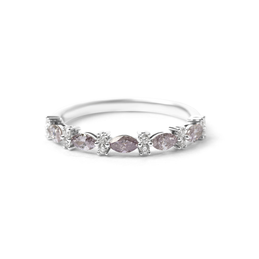 Pink Diamond Wedding Band