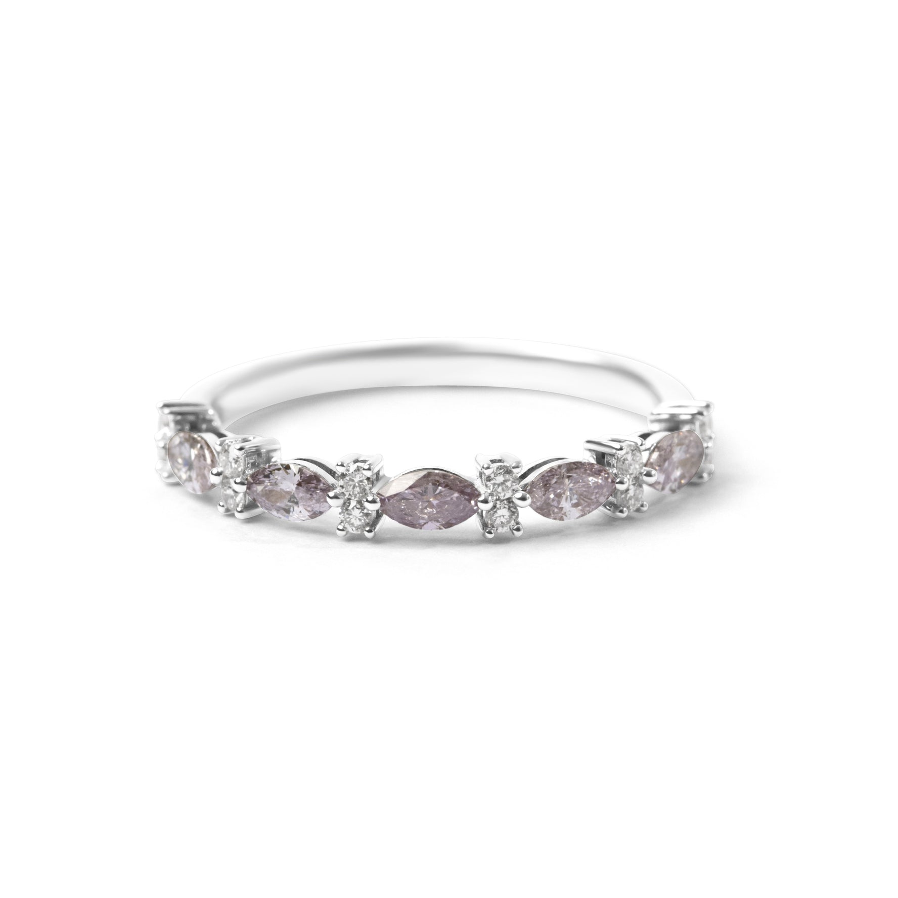 Pink Diamond Wedding Band