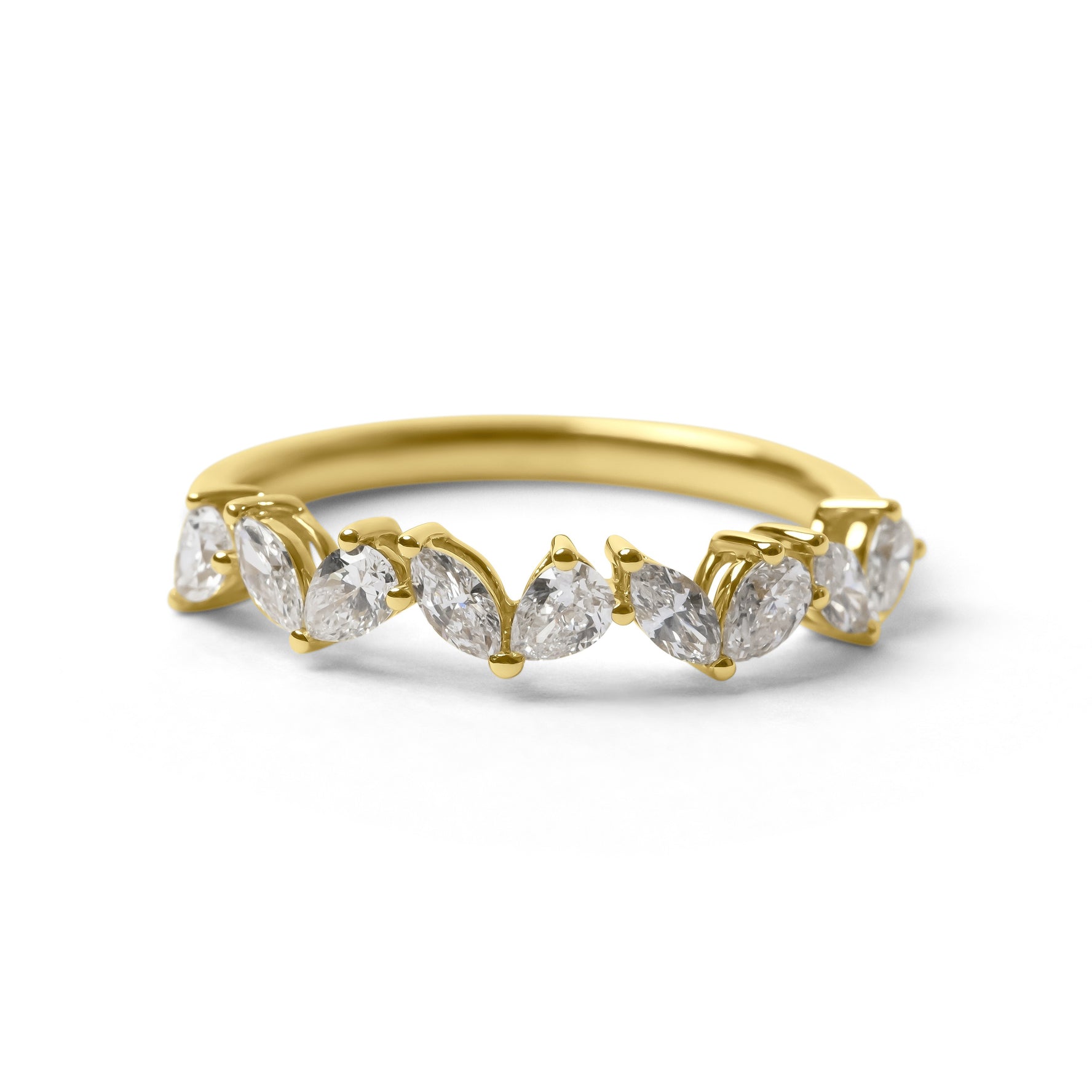 Pear Cut and Marquise Cut Diamond Band