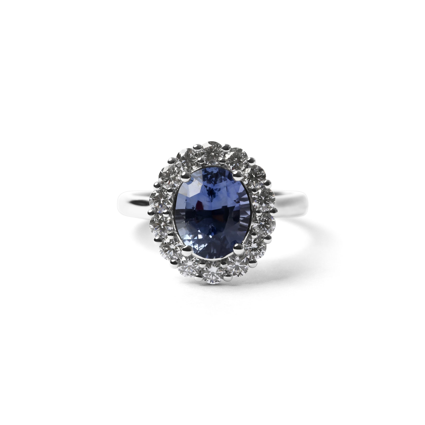 Ceylon Sapphire & Diamond Halo