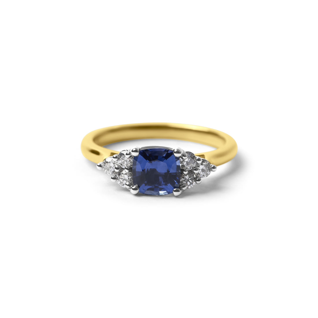 Cushion Cut Sri Lankan Sapphire Ring