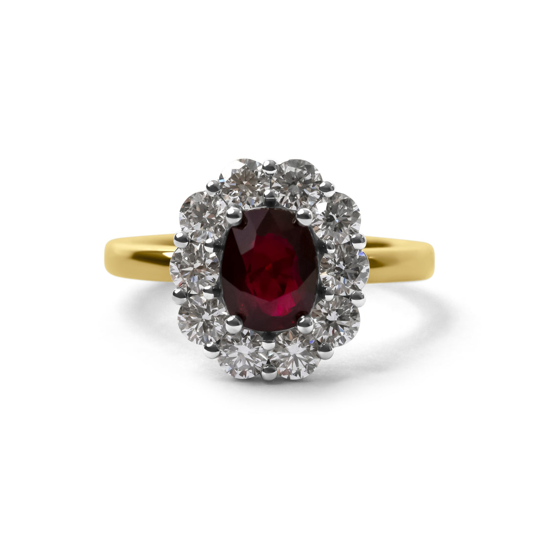 African Ruby & Diamond Halo