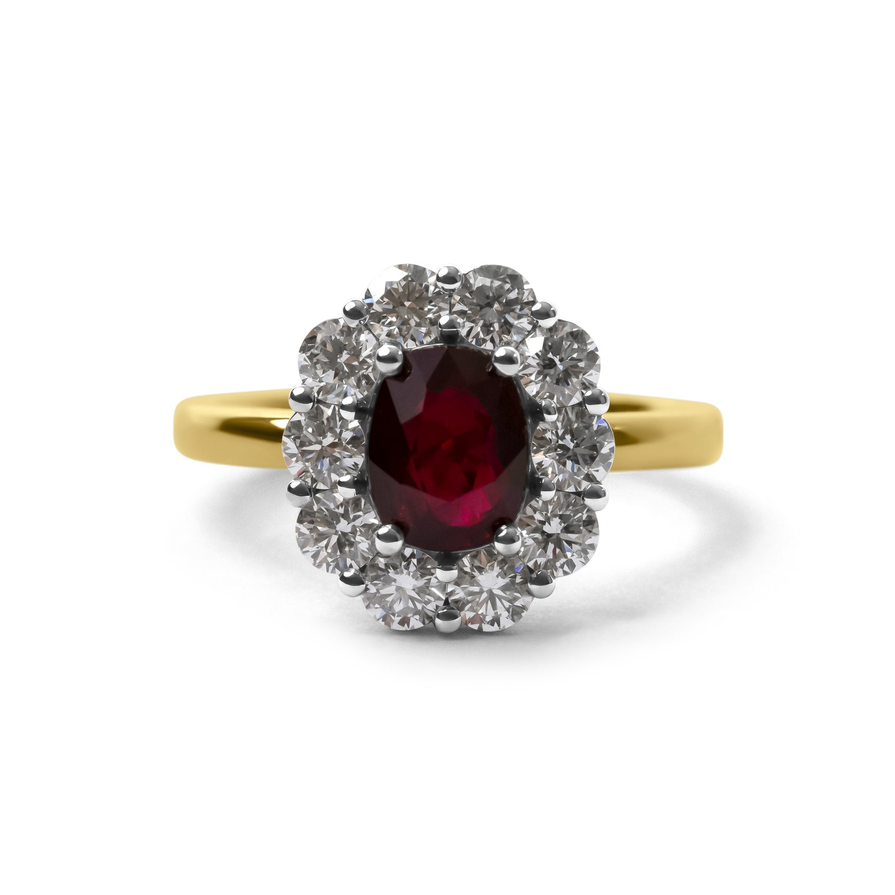1.93ct African Ruby & Diamond Halo