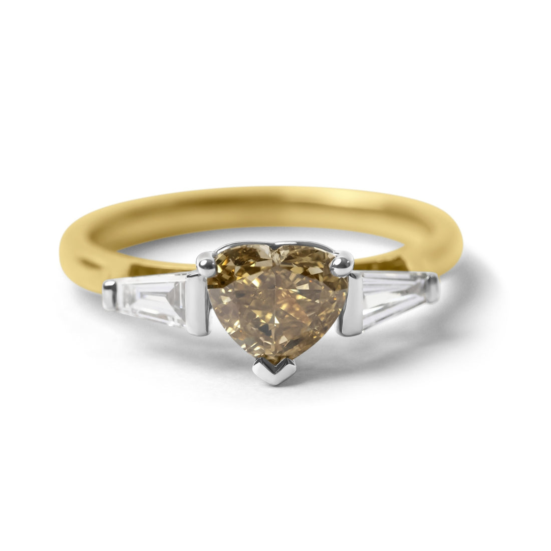 Heart Cut Champagne Diamond Trilogy