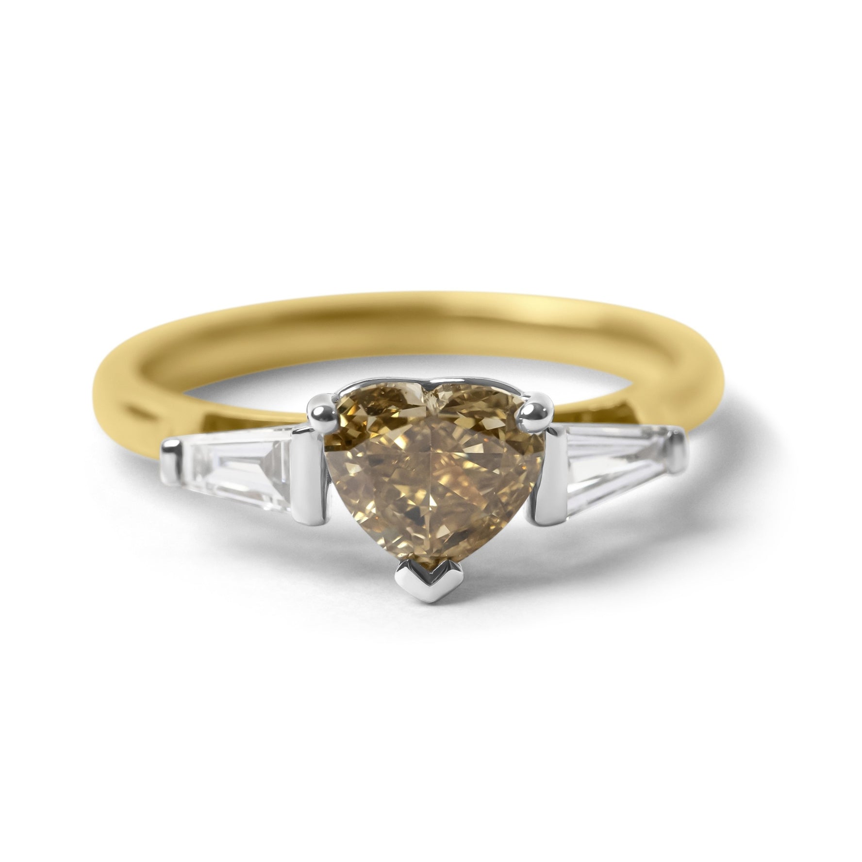 Heart Cut Champagne Diamond Trilogy
