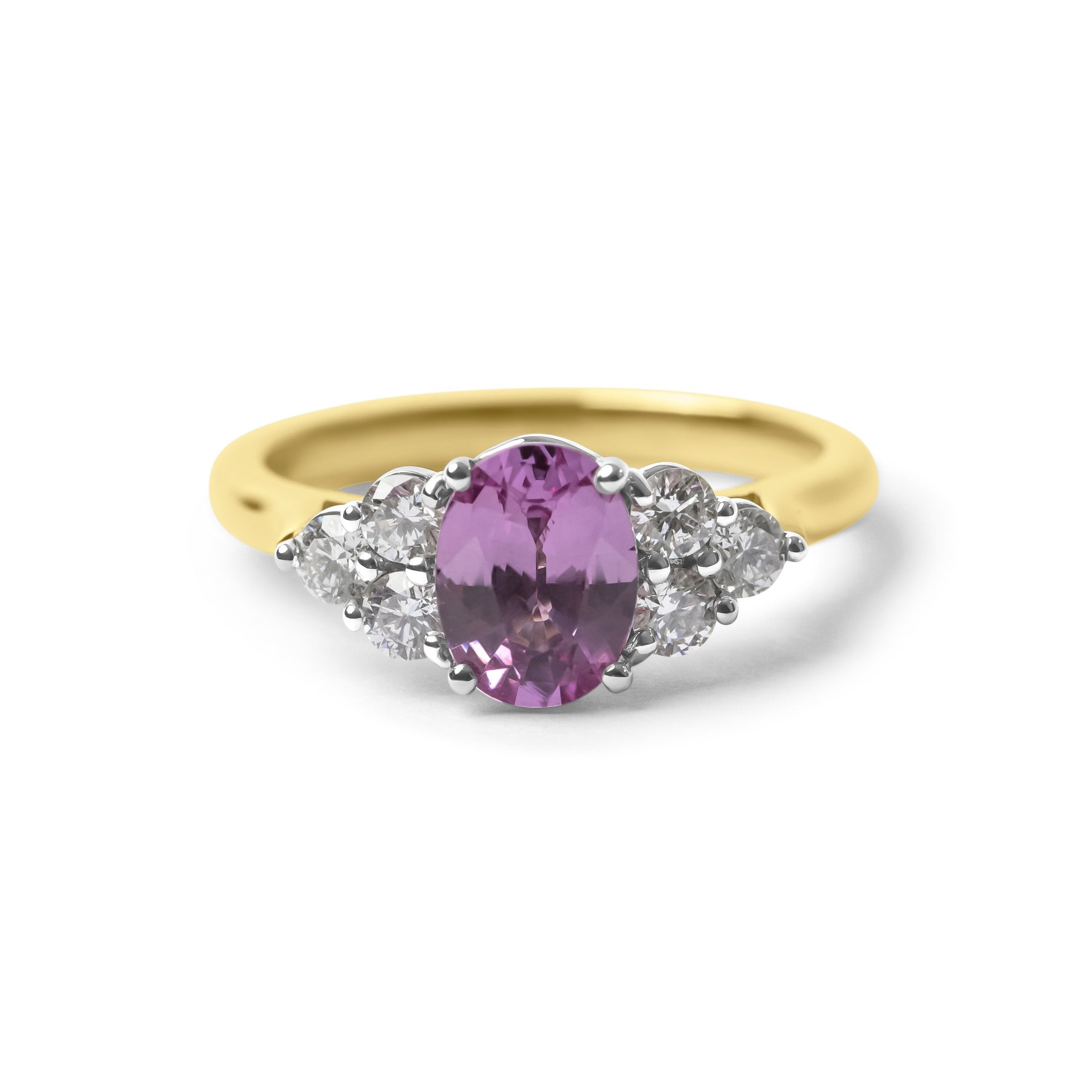 Oval Cut Pink Sapphire & Diamond Cluster