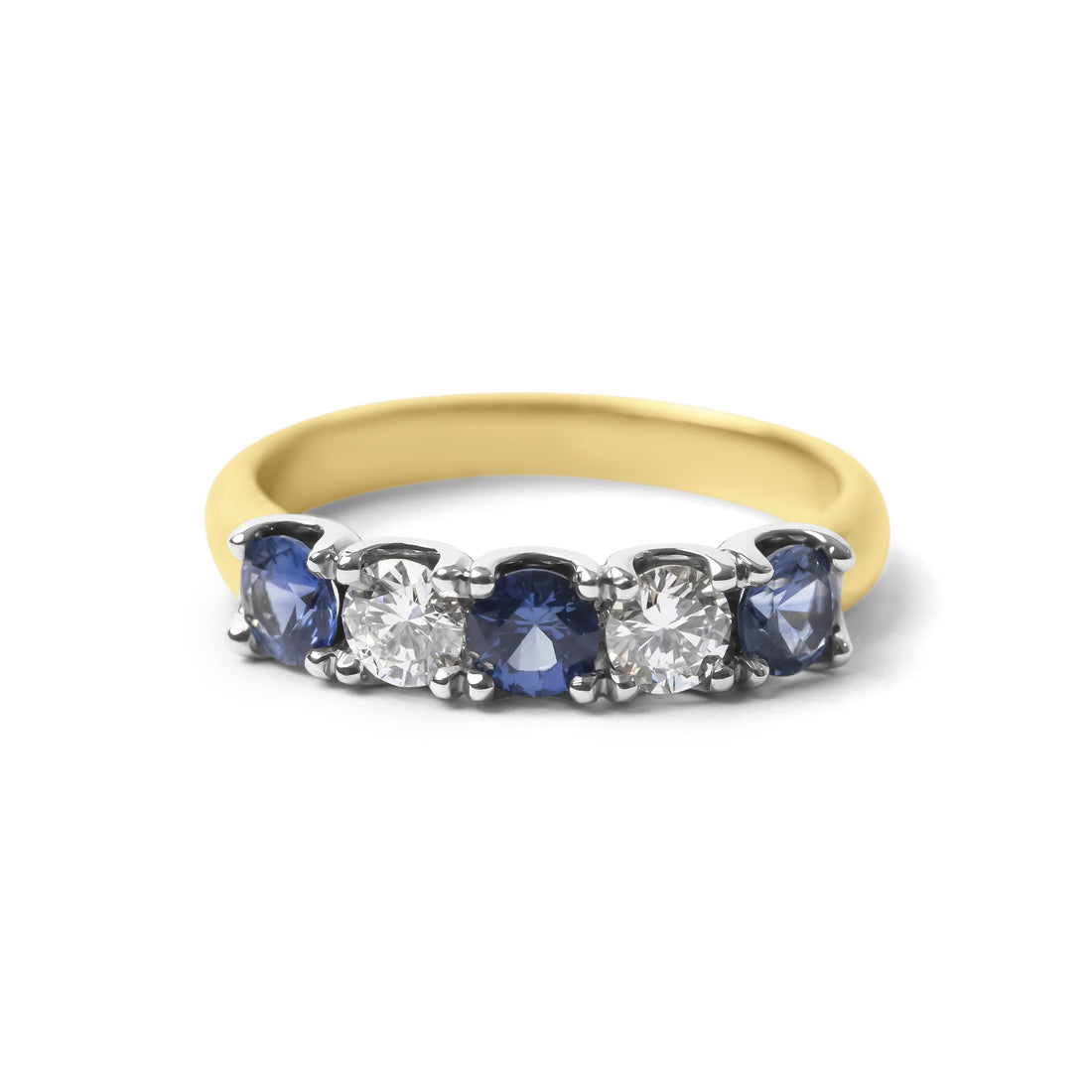 Ceylon Sapphire & Diamond Five Stone
