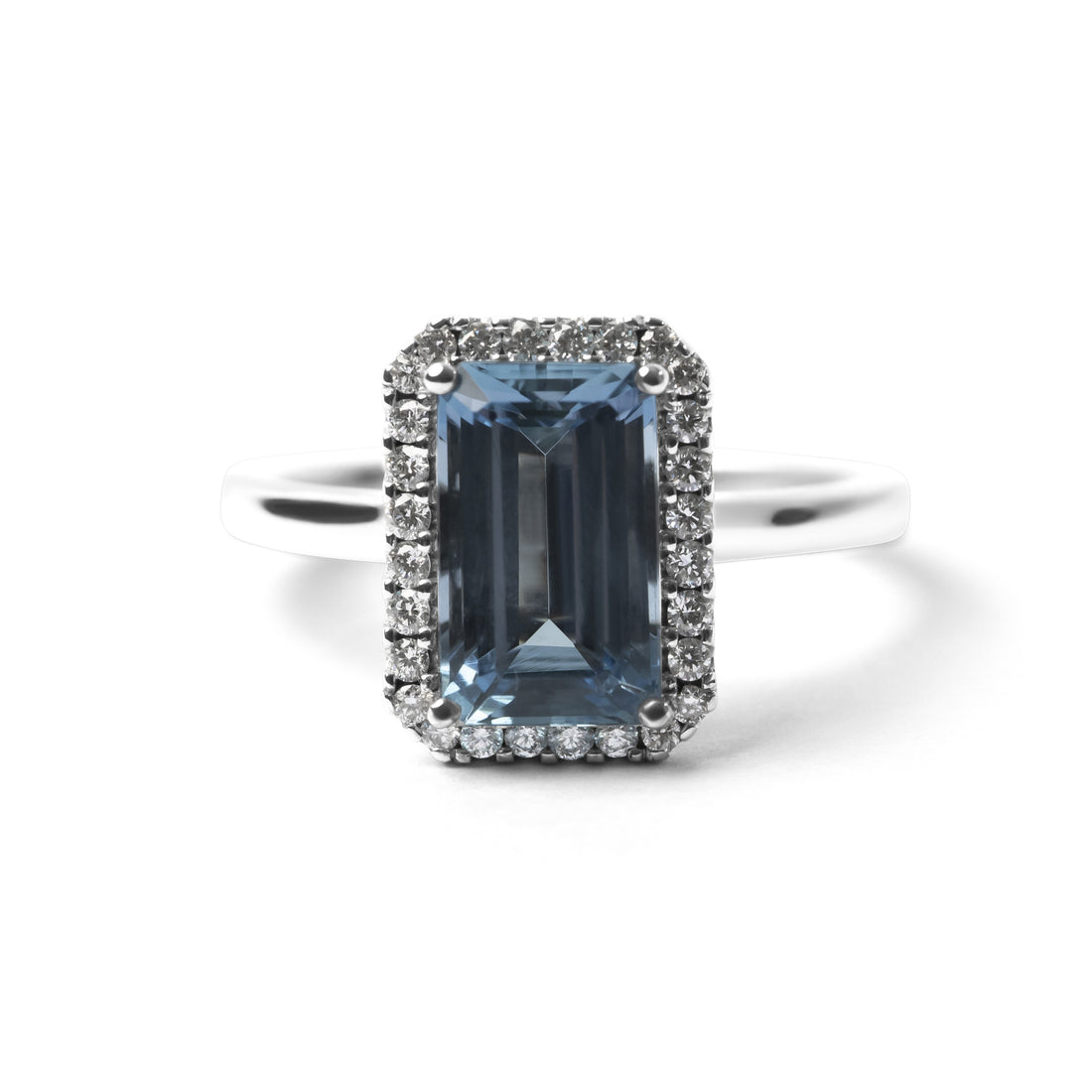 Aquamarine and Diamond Halo