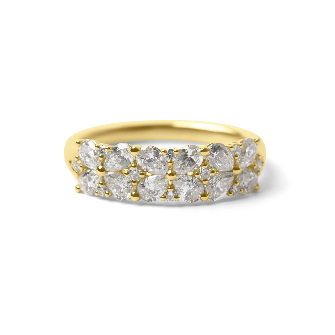 18ct Yellow Gold Pear Cut Diamond Band